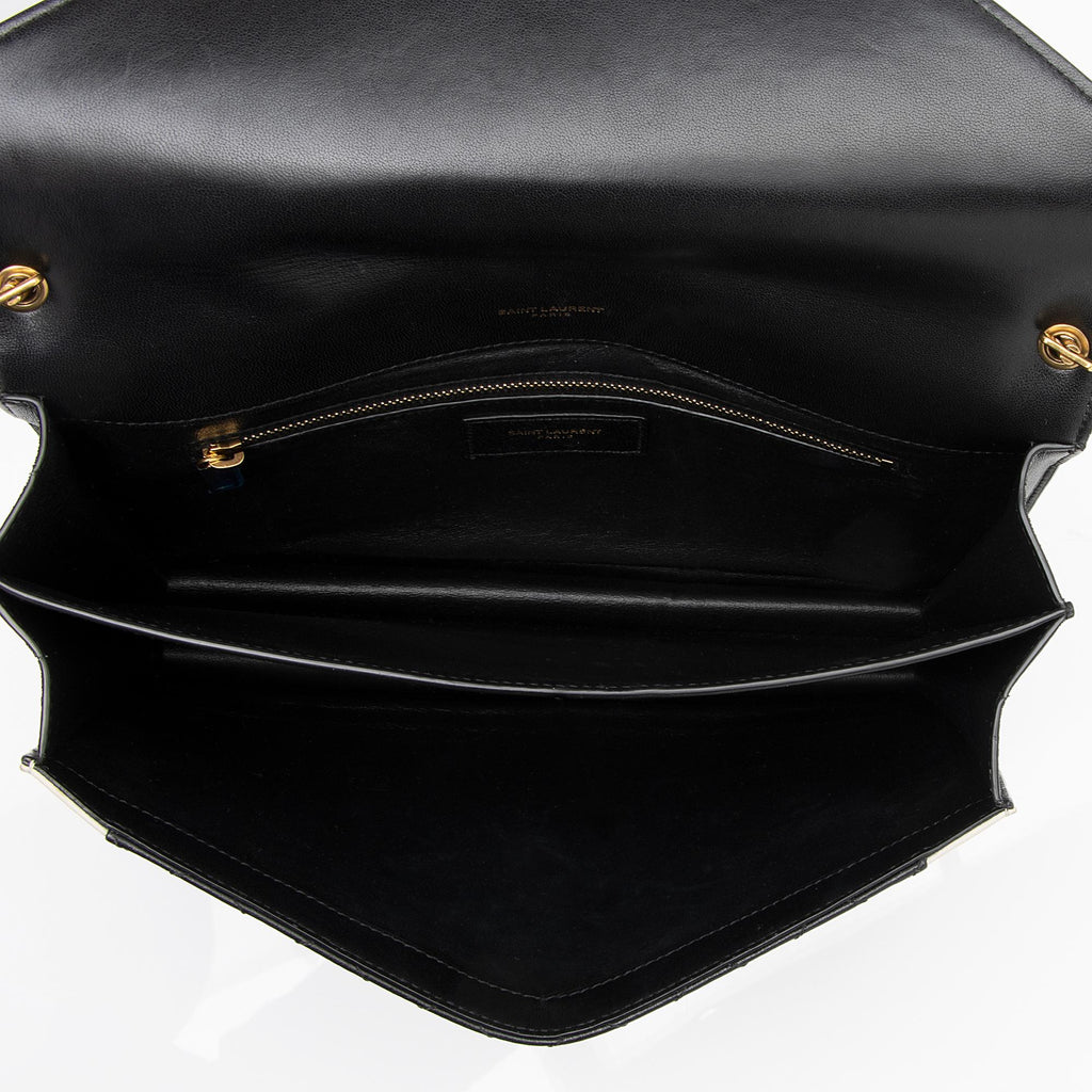 Saint Laurent Quilted Lambskin Monogram Gaby Shoulder Bag (SHF-23711)