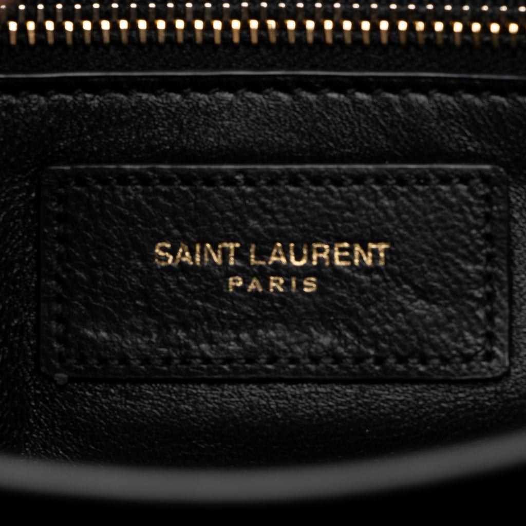 Saint Laurent Quilted Lambskin Monogram Gaby Shoulder Bag (SHF-23711)