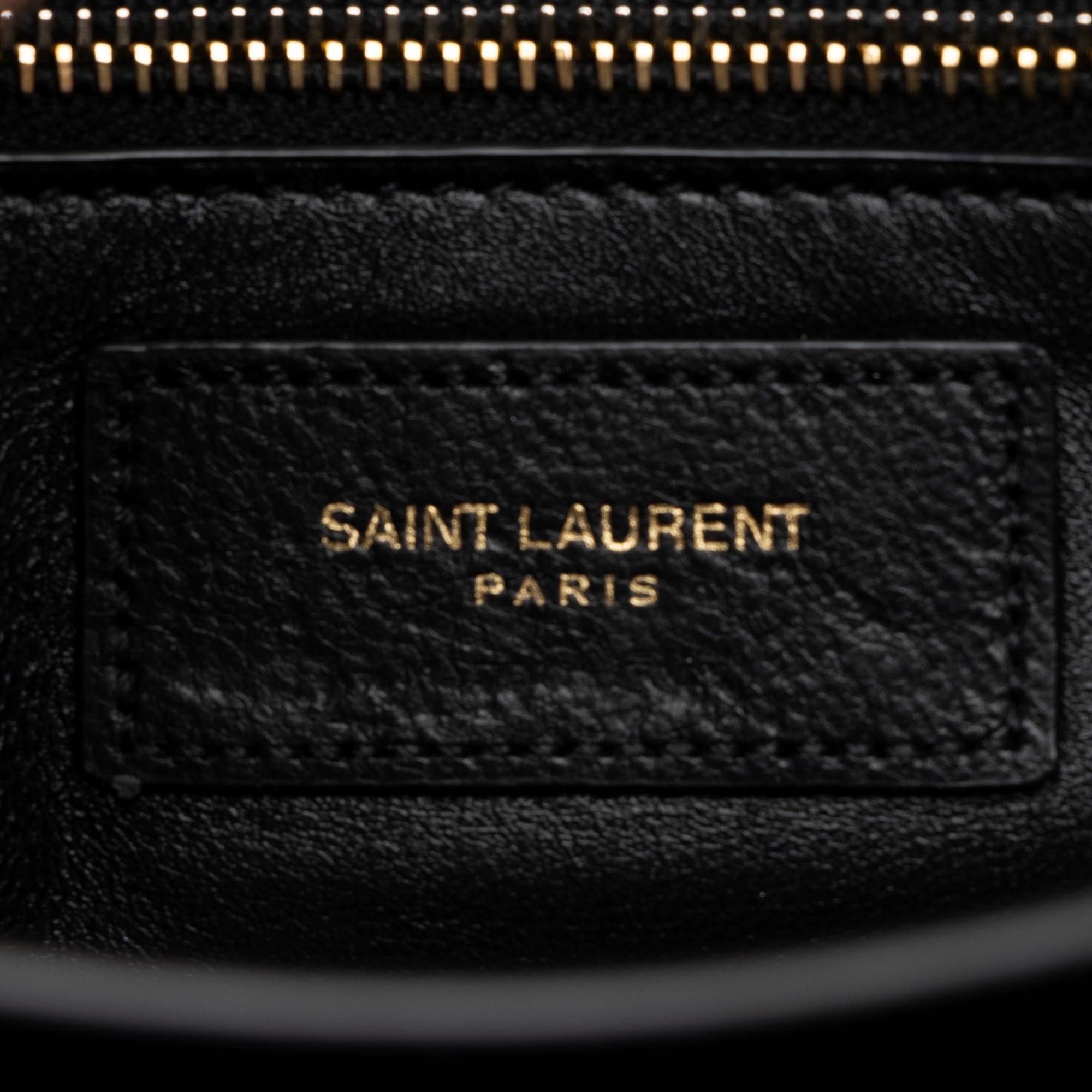 Saint Laurent Quilted Lambskin Monogram Gaby Shoulder Bag (SHF-23711)