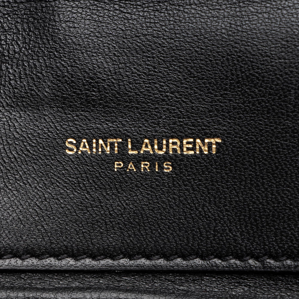 Saint Laurent Quilted Lambskin Monogram Gaby Shoulder Bag (SHF-23711)
