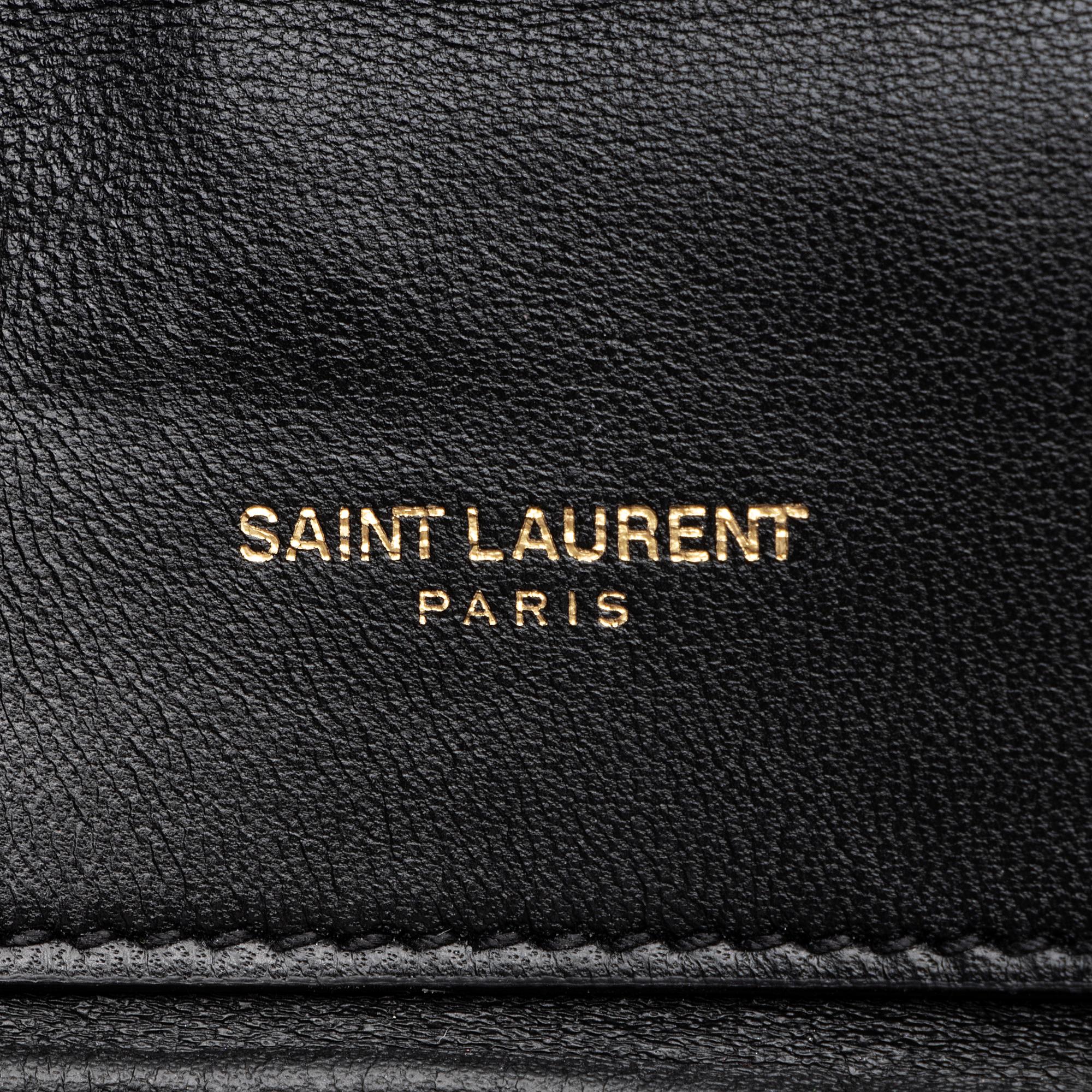 Saint Laurent Quilted Lambskin Monogram Gaby Shoulder Bag (SHF-23711)