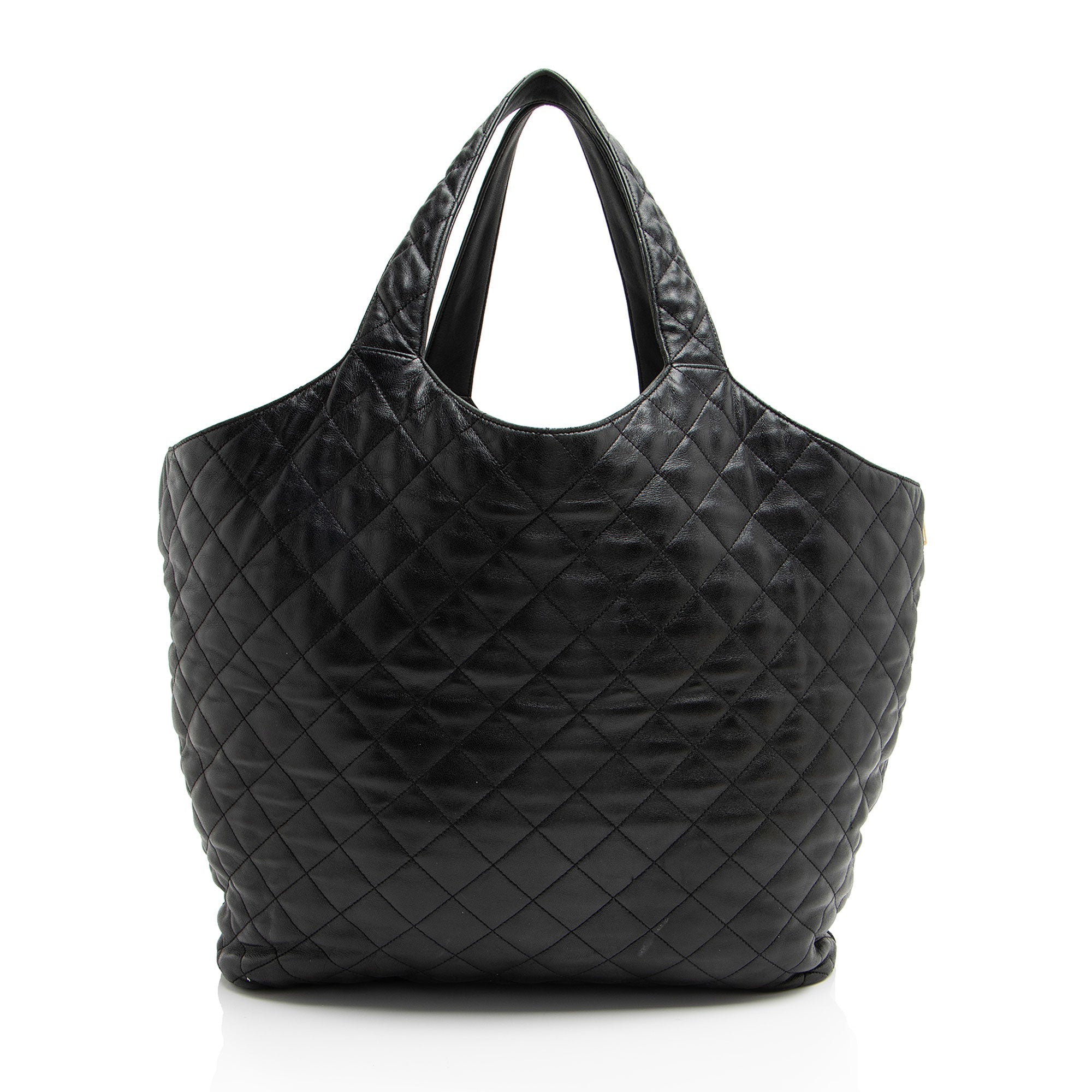 Saint Laurent Quilted Lambskin Monogram Icare Maxi Shopping Tote