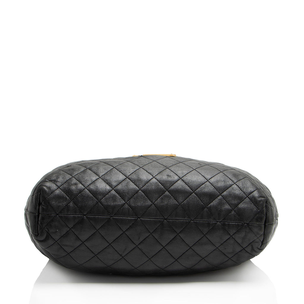 Saint Laurent Quilted Lambskin Monogram Icare Maxi Shopping Tote