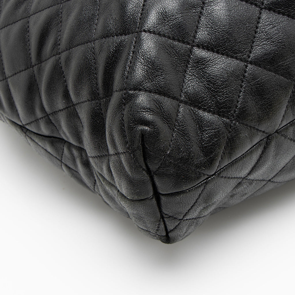 Saint Laurent Quilted Lambskin Monogram Icare Maxi Shopping Tote