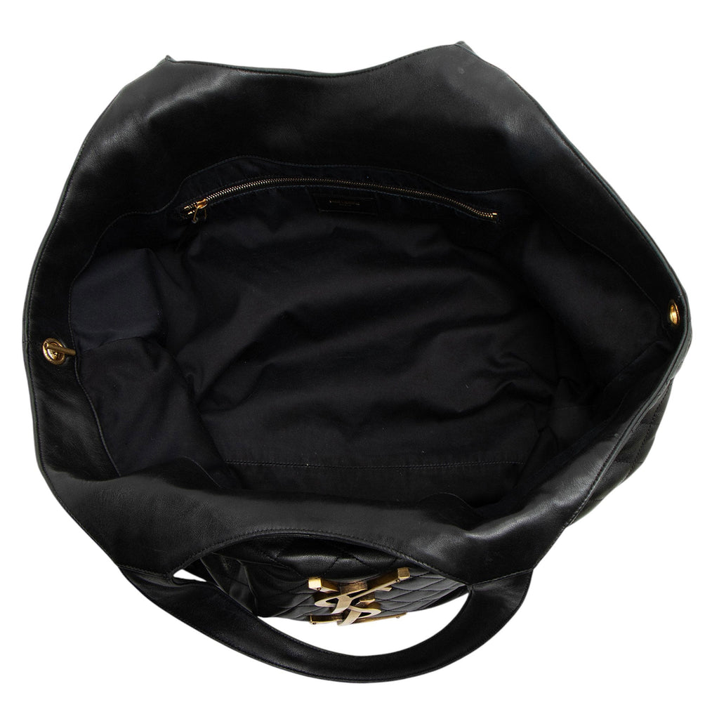 Saint Laurent Quilted Lambskin Monogram Icare Maxi Shopping Tote