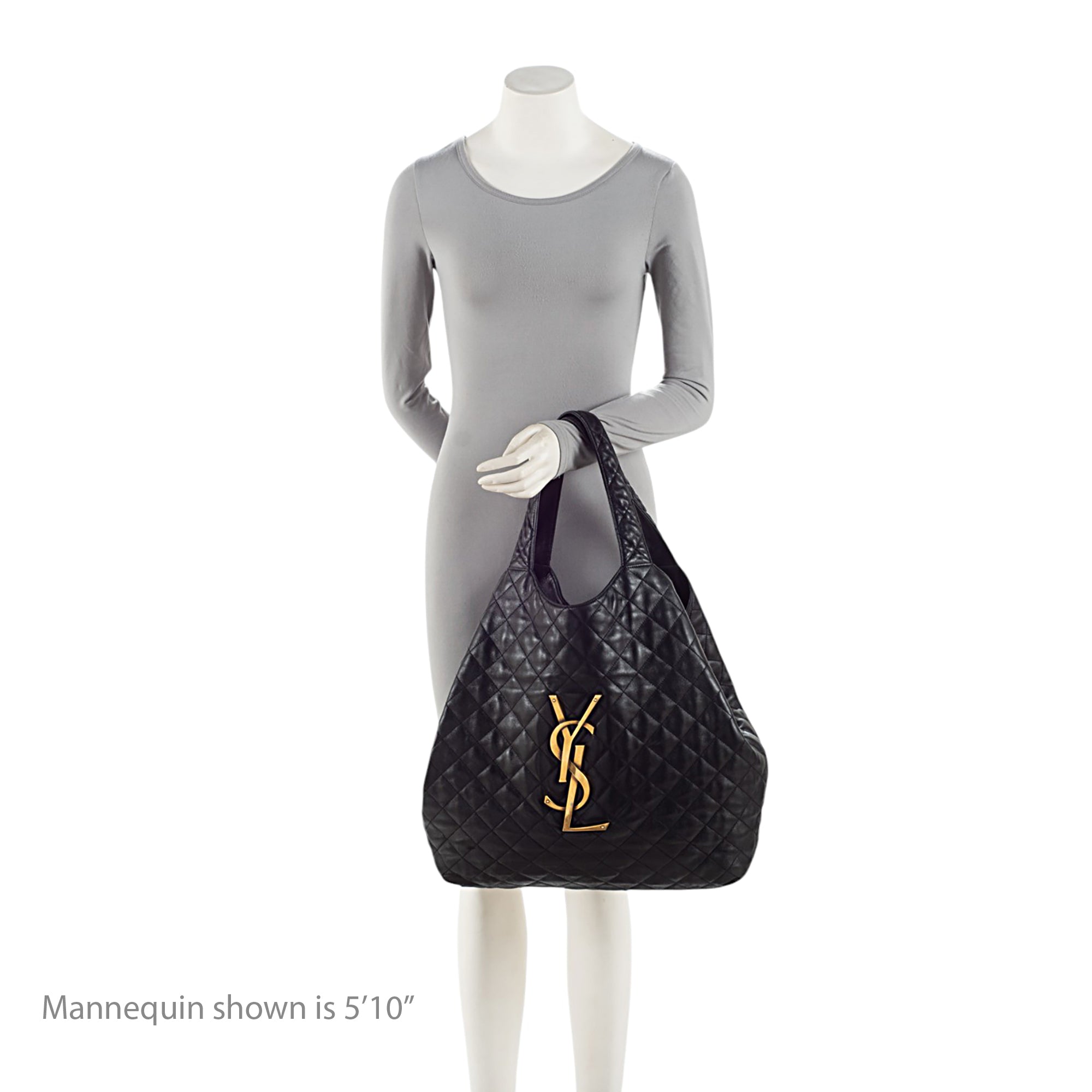 Saint Laurent Quilted Lambskin Monogram Icare Maxi Shopping Tote