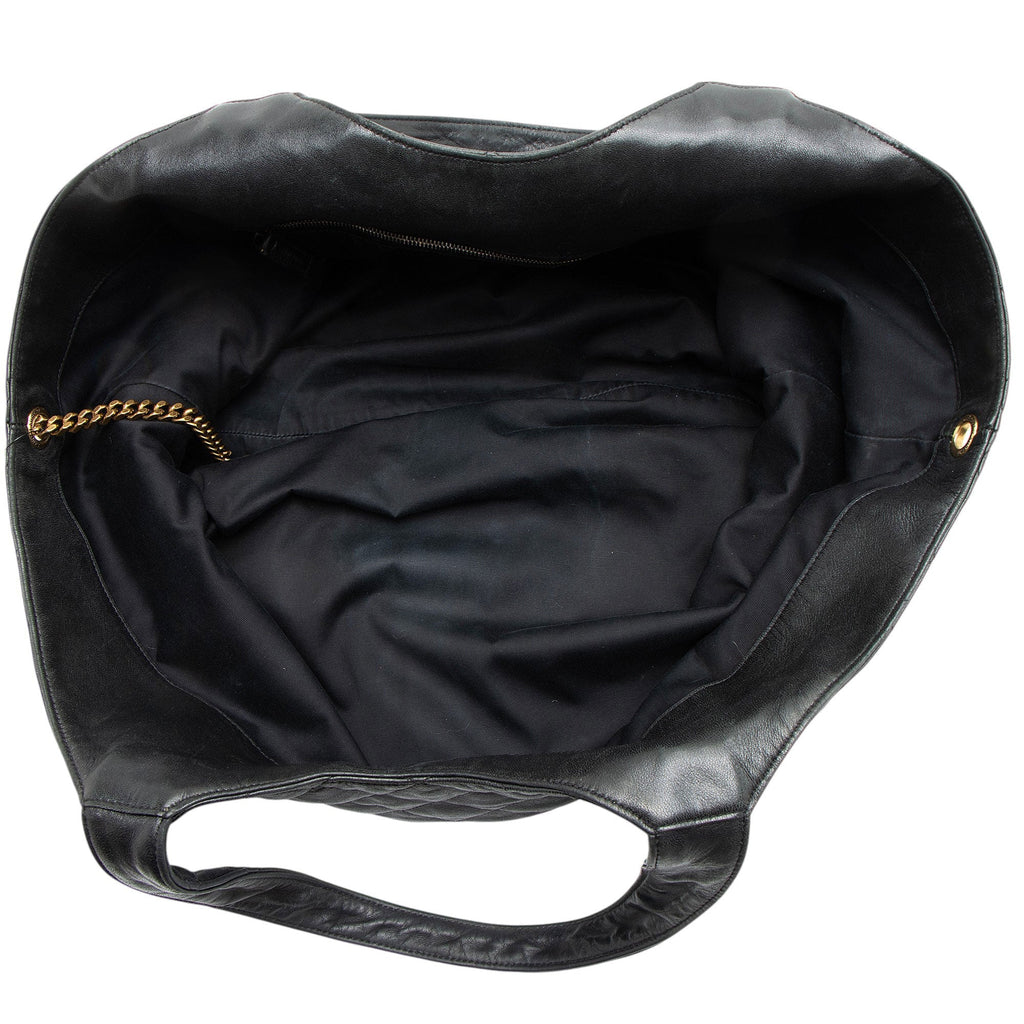 Saint Laurent Quilted Lambskin Monogram Icare Maxi Shopping Tote