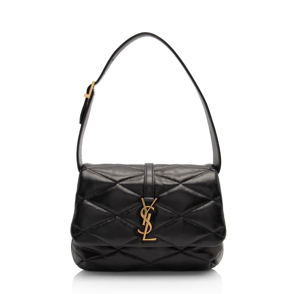 Saint Laurent Quilted Lambskin Monogram Le 57 Hobo (SHF-tj7V1J)