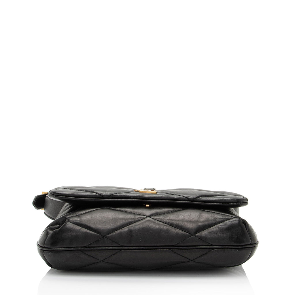 Saint Laurent Quilted Lambskin Monogram Le 57 Hobo (SHF-Yp8piY)