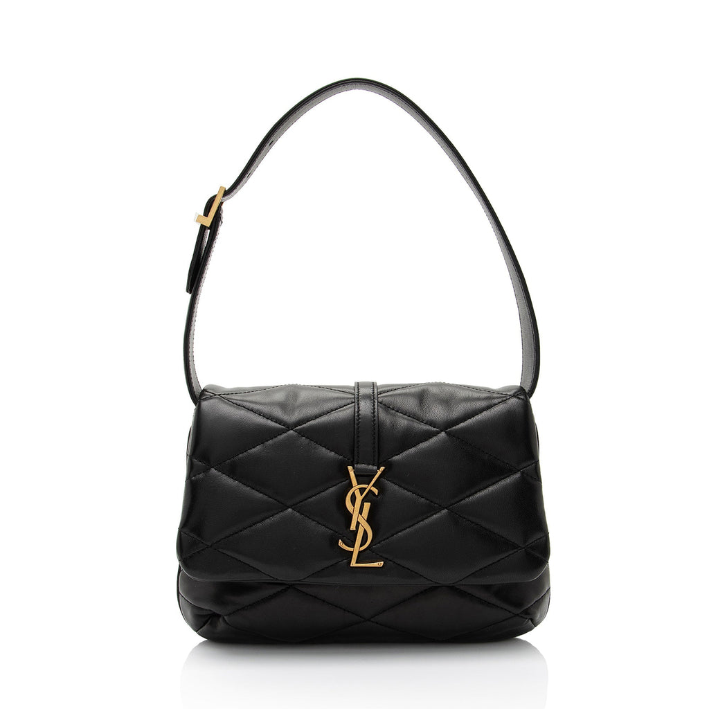 Saint Laurent Quilted Lambskin Monogram Le 57 Hobo (SHF-Yp8piY)