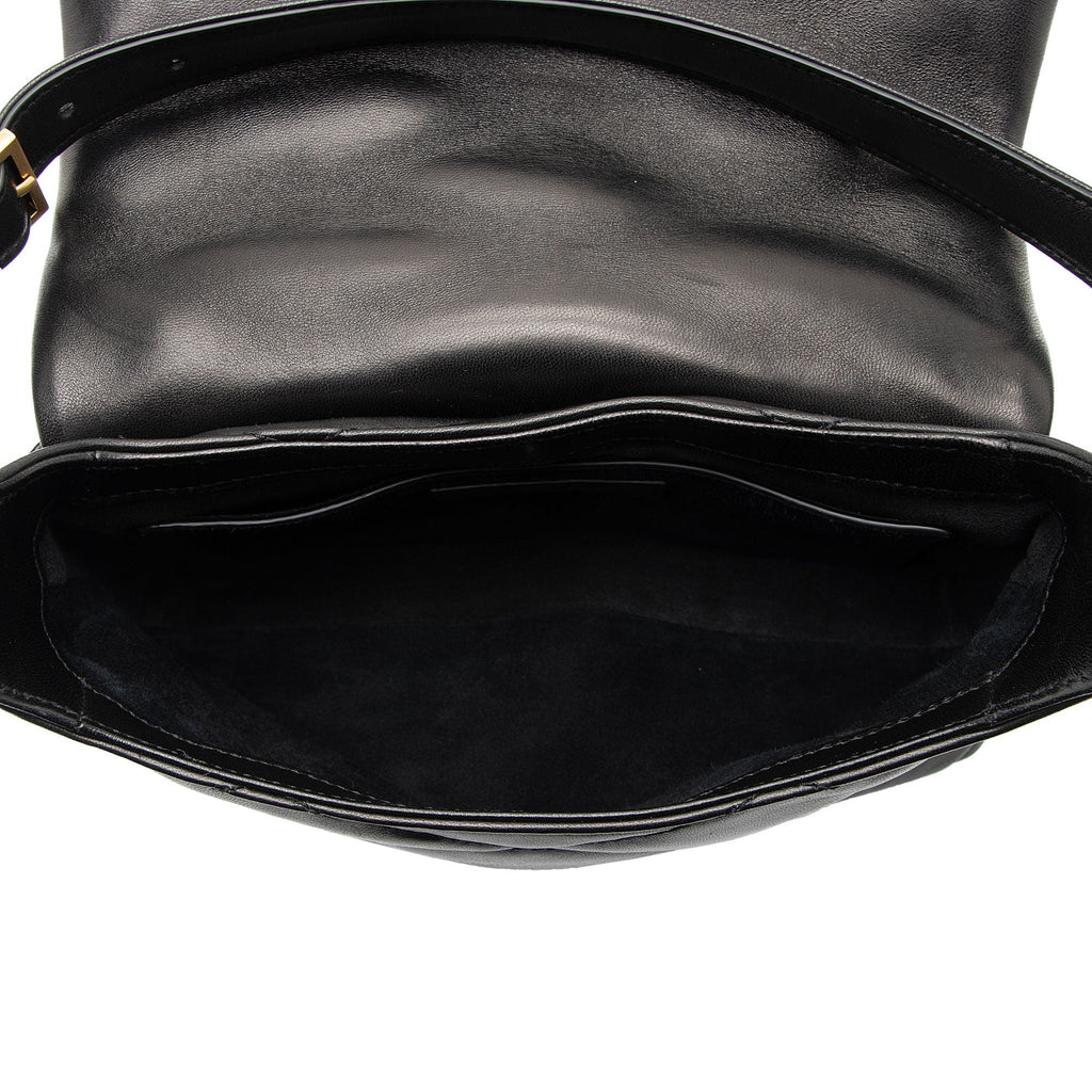 Saint Laurent Quilted Lambskin Monogram Le 57 Hobo (SHF-Yp8piY)