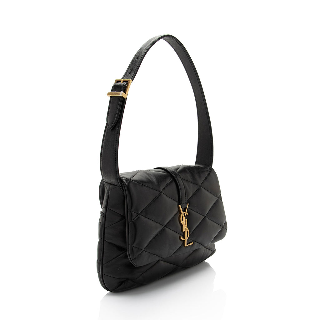 Saint Laurent Quilted Lambskin Monogram Le 57 Hobo (SHF-Yp8piY)