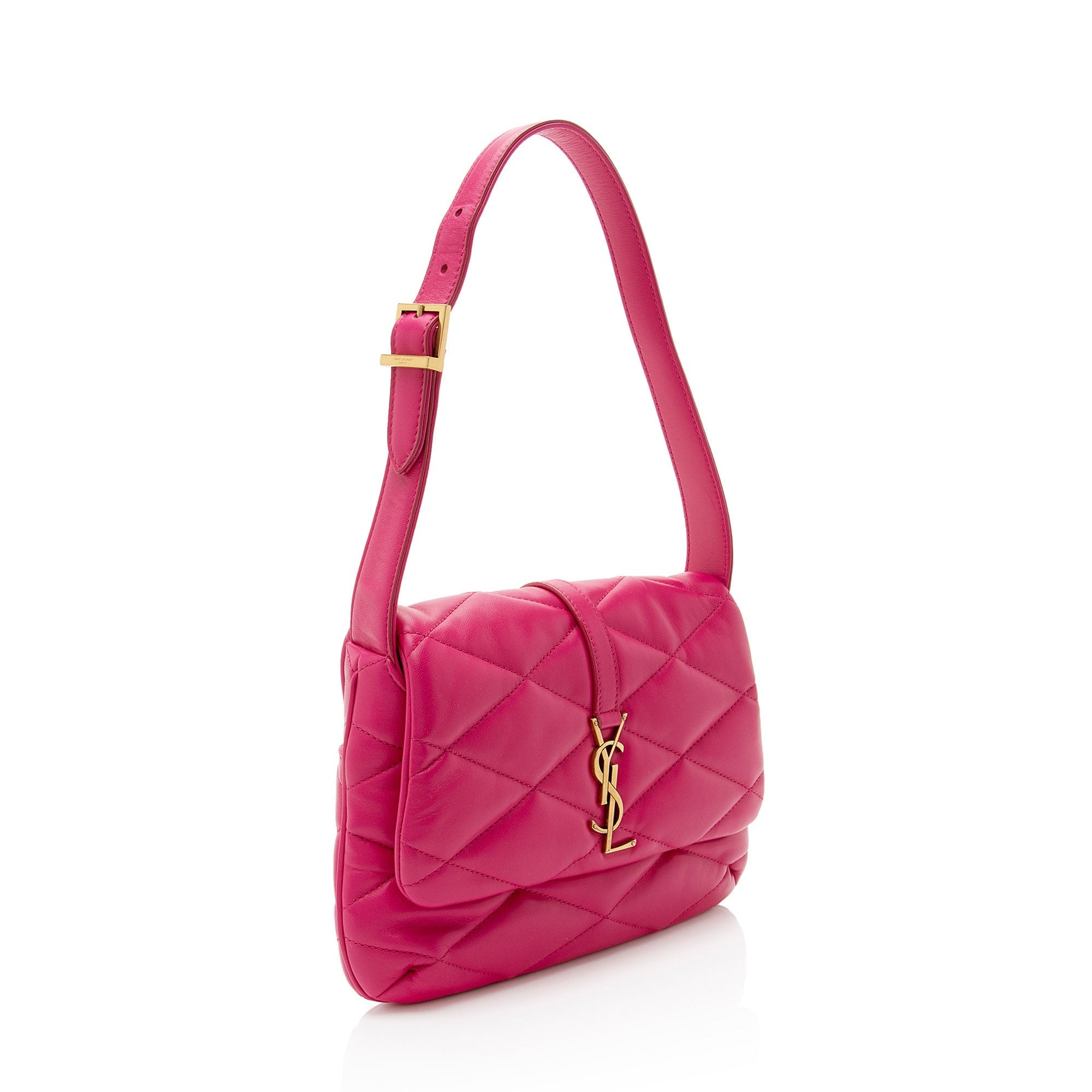 Saint Laurent Quilted Lambskin Monogram Le 57 Hobo