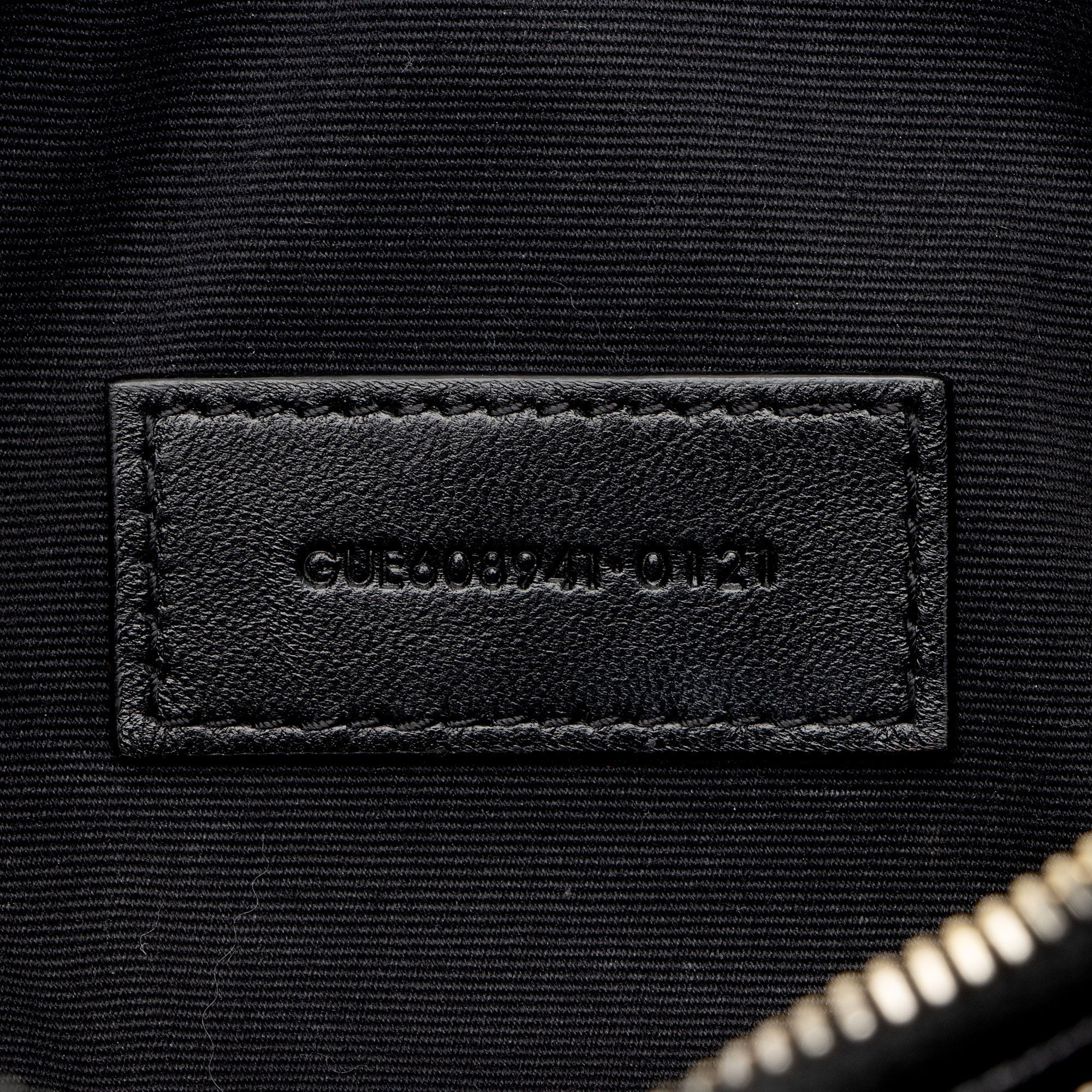 Saint Laurent Quilted Leather Monogram Becky Mini Double Zip Pouch