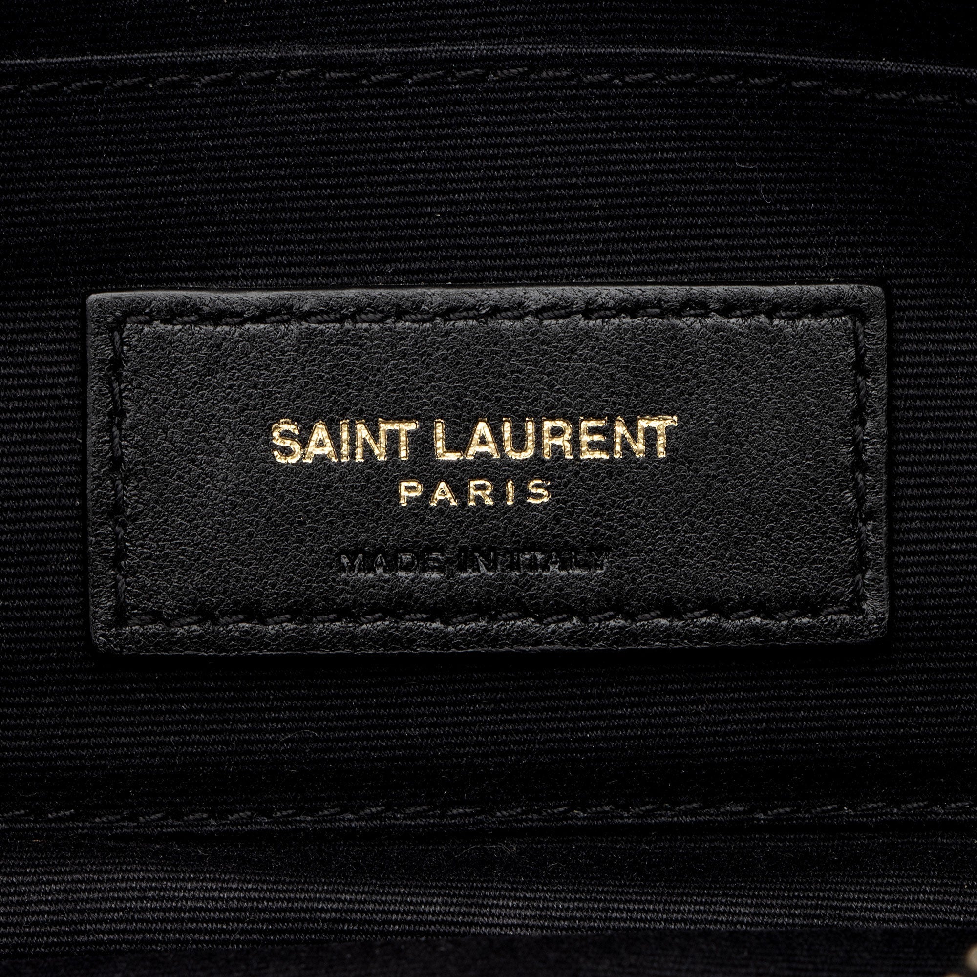 Saint Laurent Quilted Leather Monogram Becky Mini Double Zip Pouch