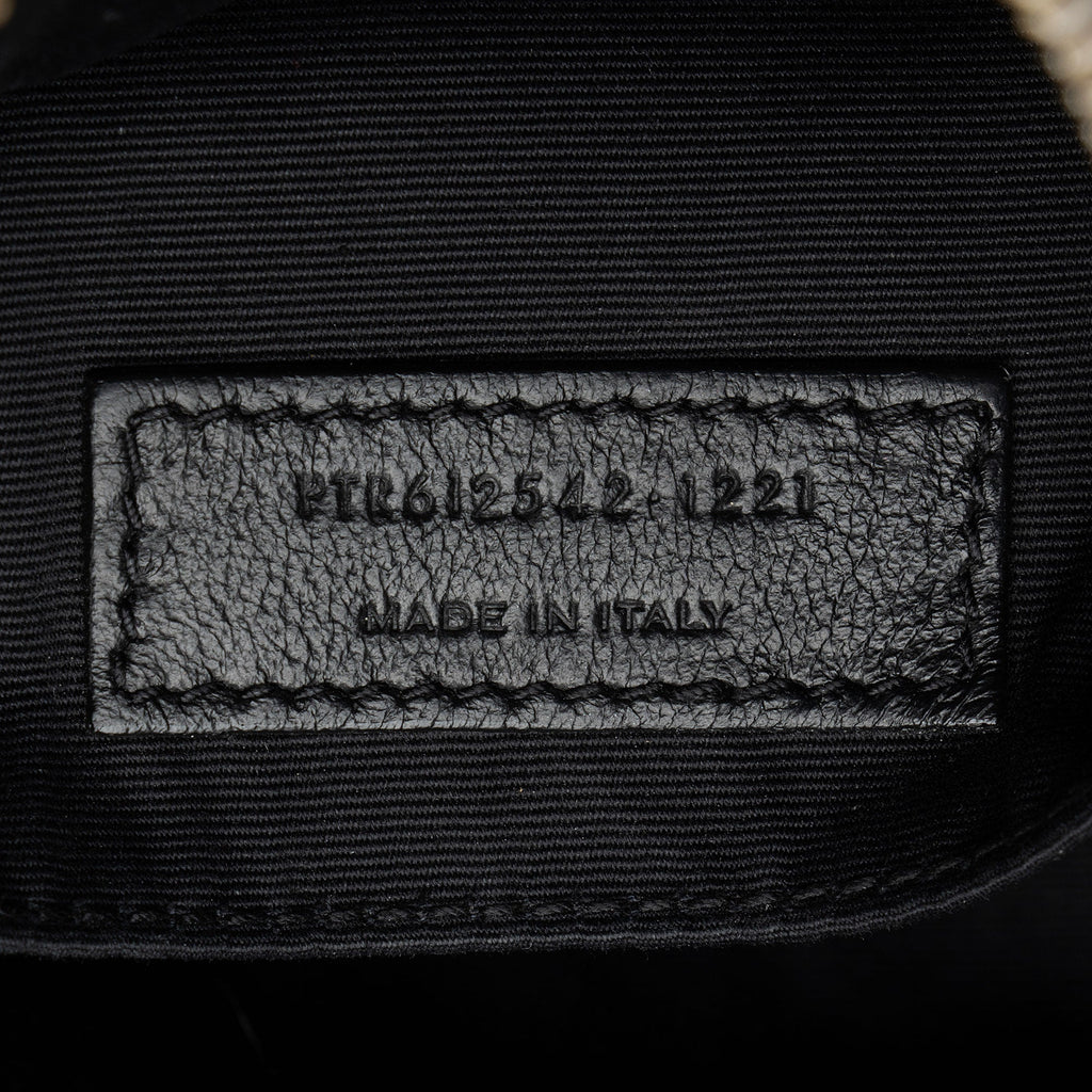 Saint Laurent Raffia Calfskin Monogram Lou Camera Bag