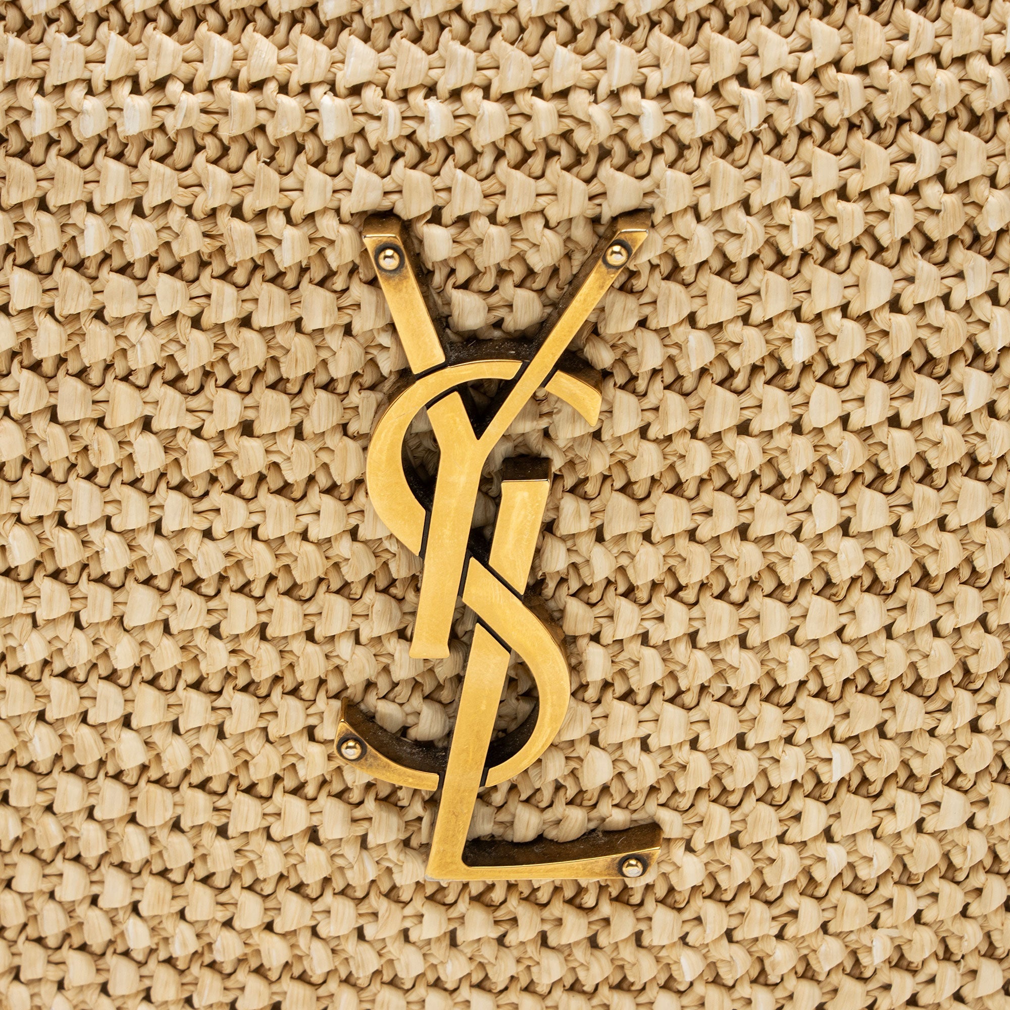 Saint Laurent Raffia Calfskin Monogram Lou Camera Bag