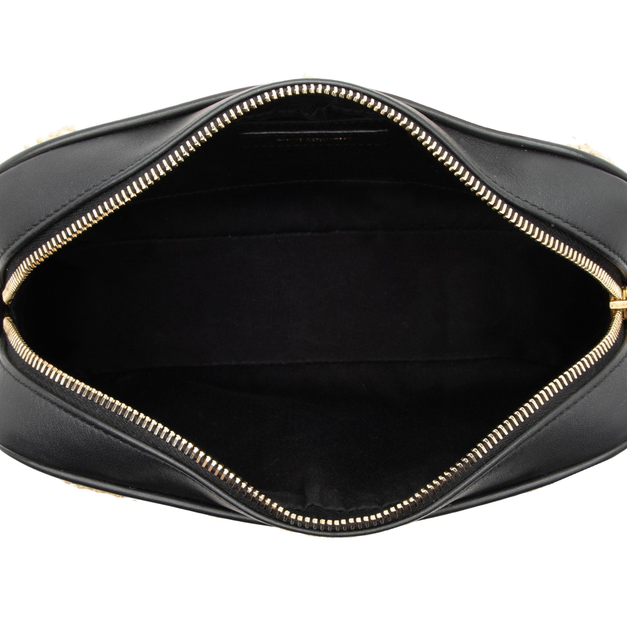 Saint Laurent Raffia Calfskin Monogram Lou Camera Bag