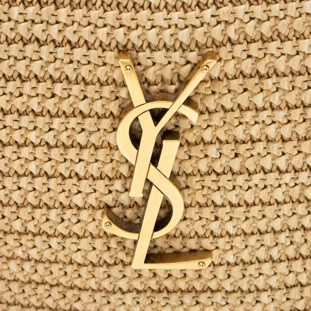 Saint Laurent Raffia Calfskin Monogram Lou Camera Bag