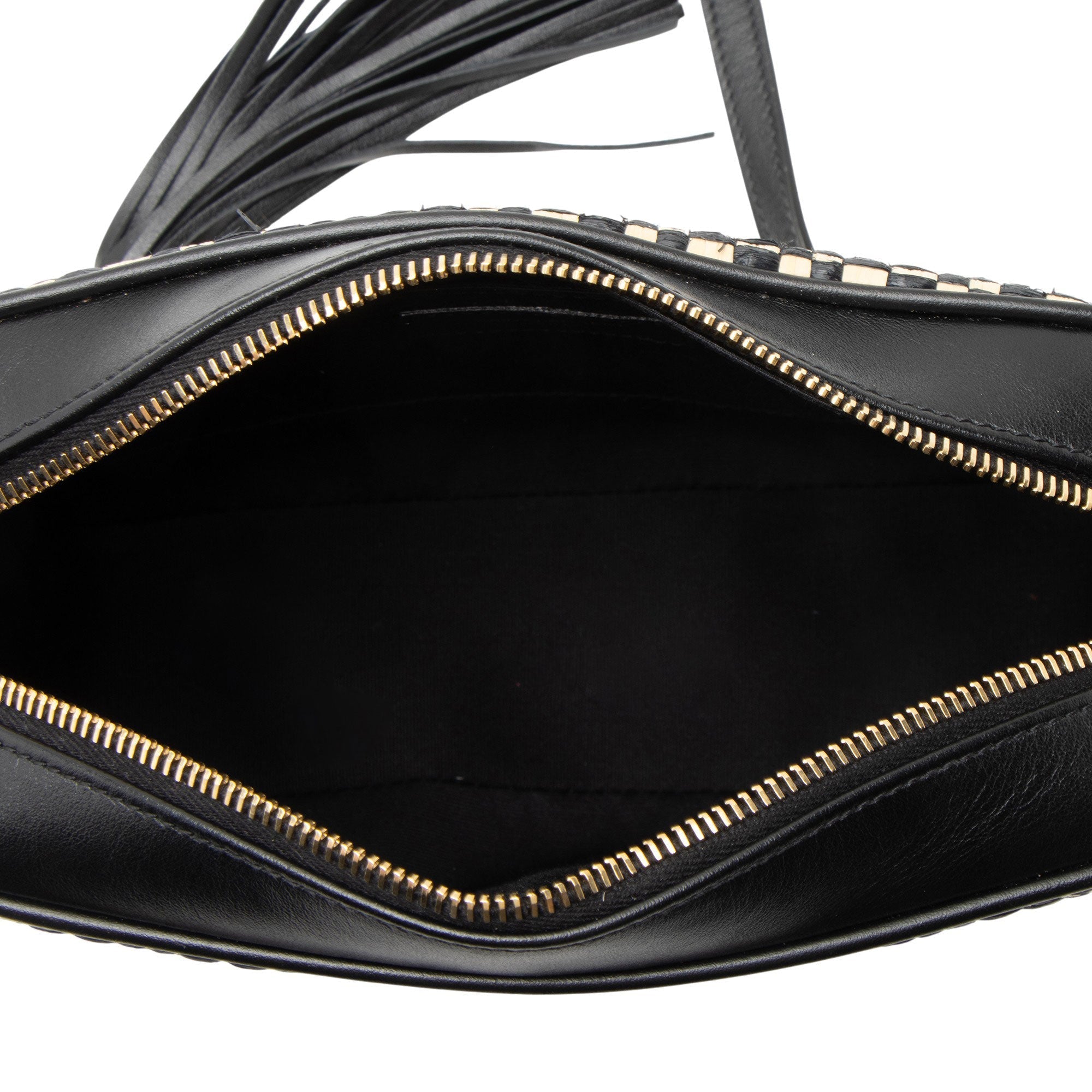 Saint Laurent Raffia Calfskin Monogram Lou Camera Bag