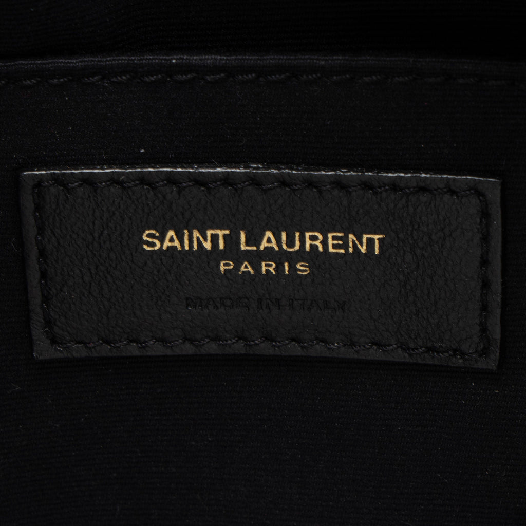 Saint Laurent Raffia Calfskin Monogram Lou Camera Bag