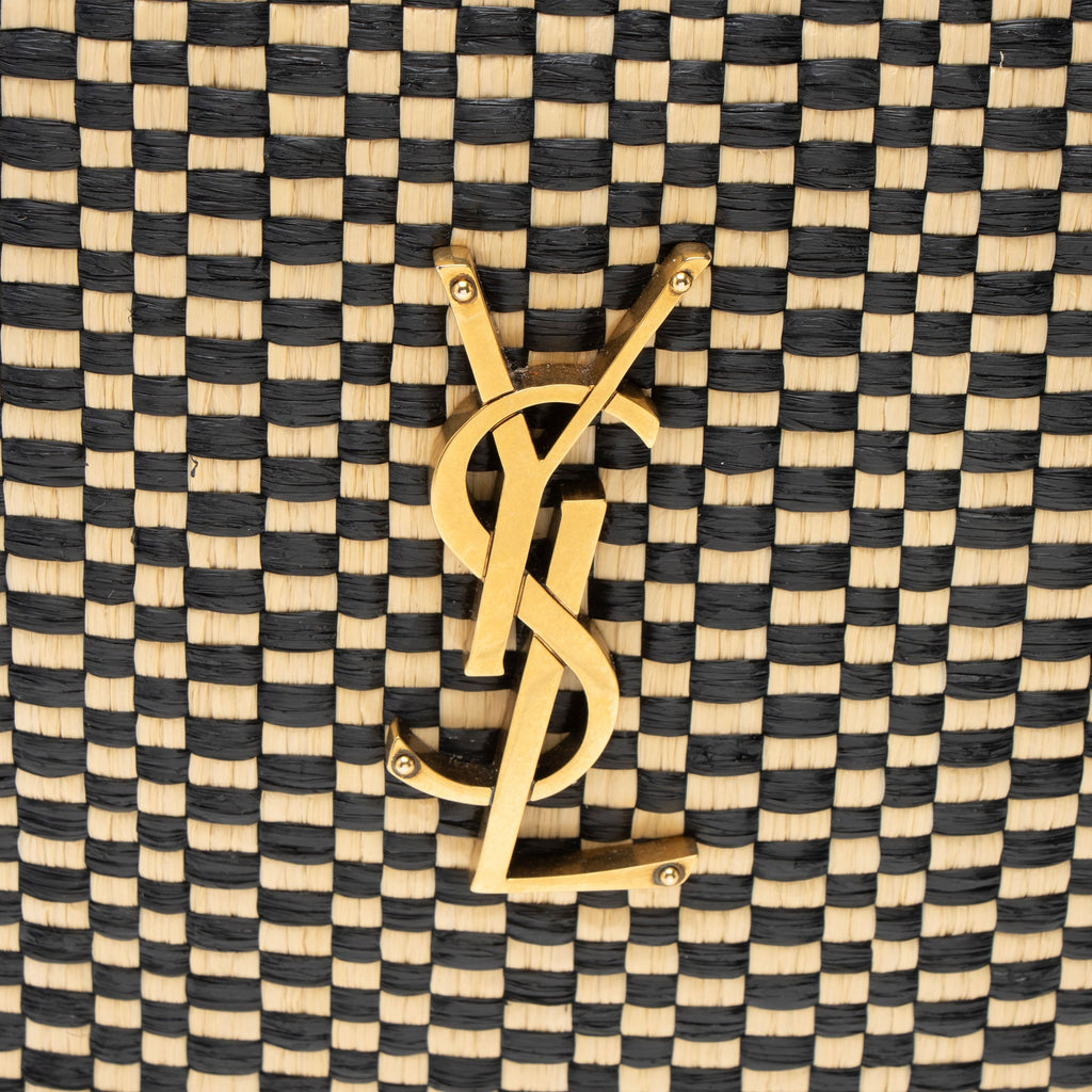 Saint Laurent Raffia Calfskin Monogram Lou Camera Bag