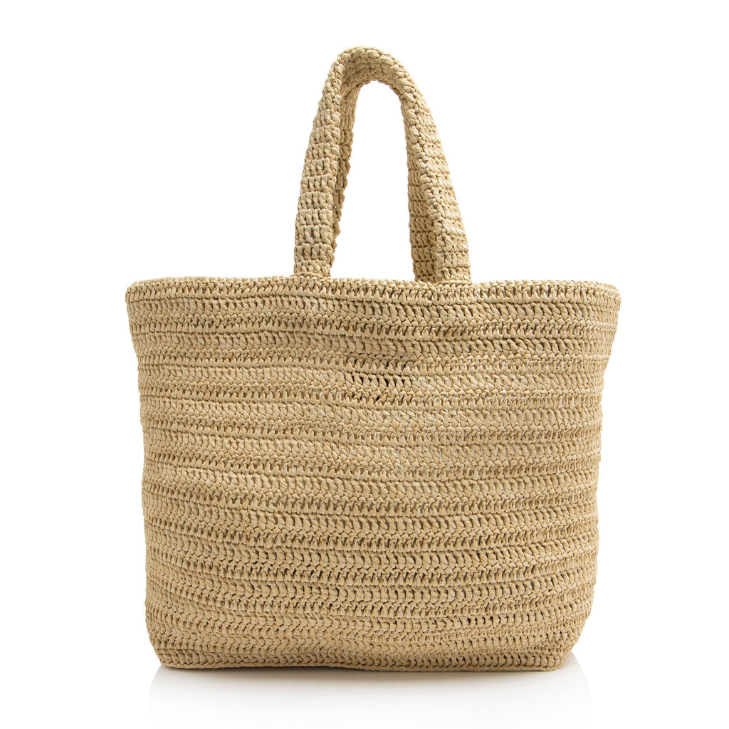 Saint Laurent Raffia Crochet Rive Gauche Tote