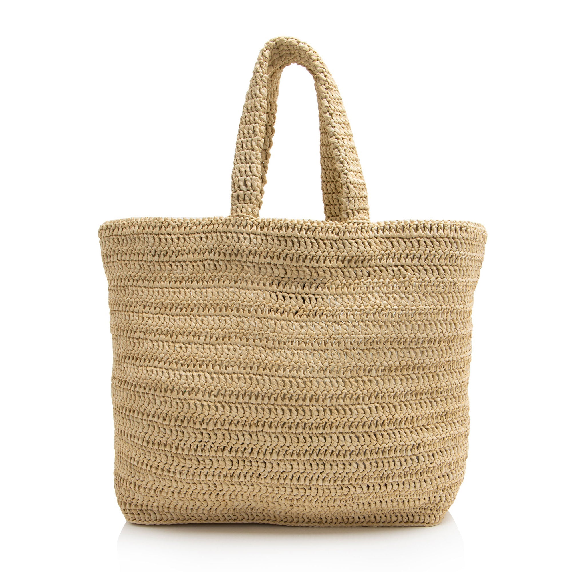 Saint Laurent Raffia Crochet Rive Gauche Tote