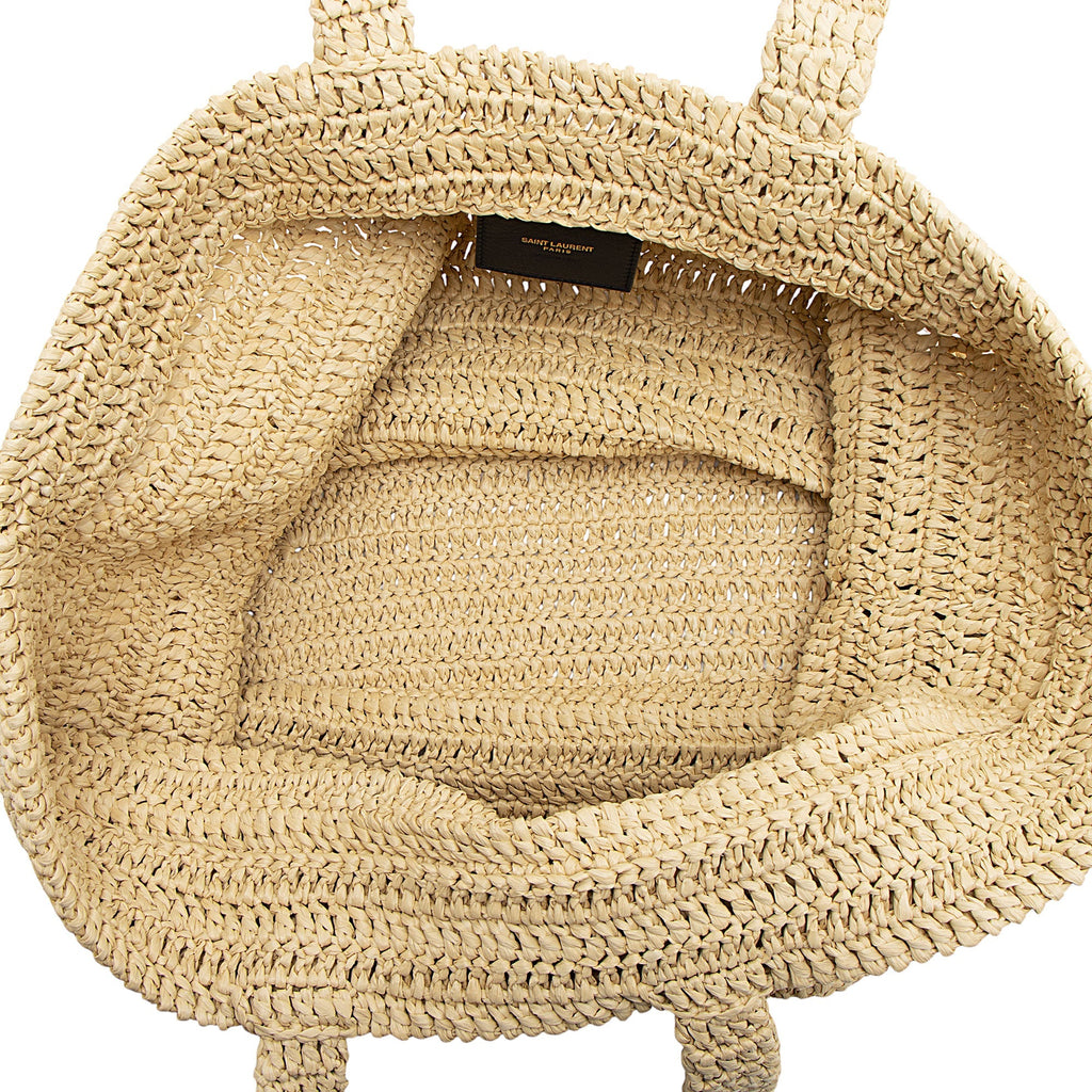 Saint Laurent Raffia Crochet Rive Gauche Tote