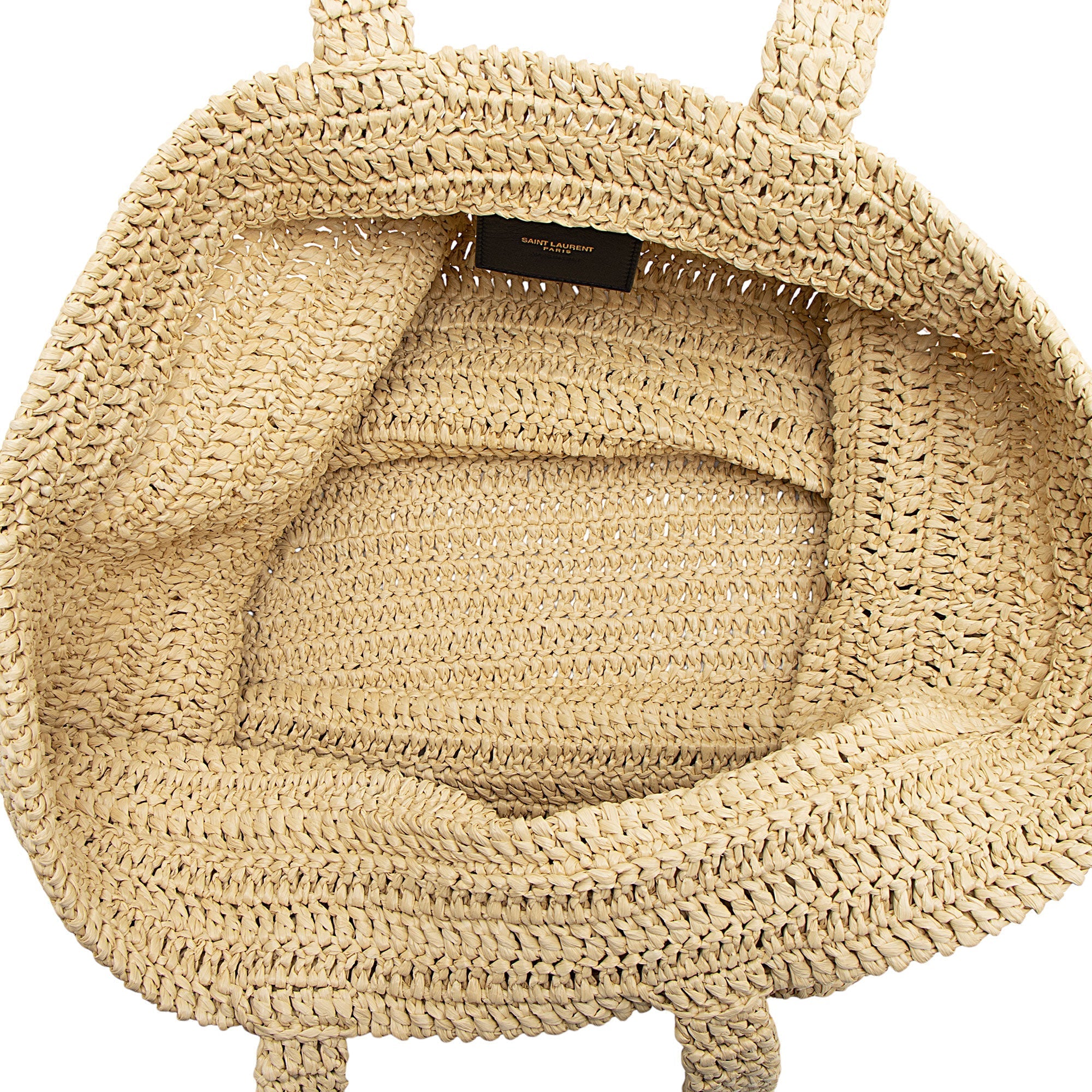 Saint Laurent Raffia Crochet Rive Gauche Tote