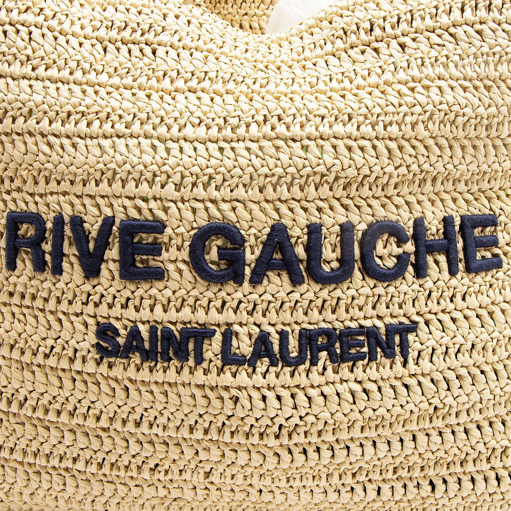Saint Laurent Raffia Crochet Rive Gauche Tote