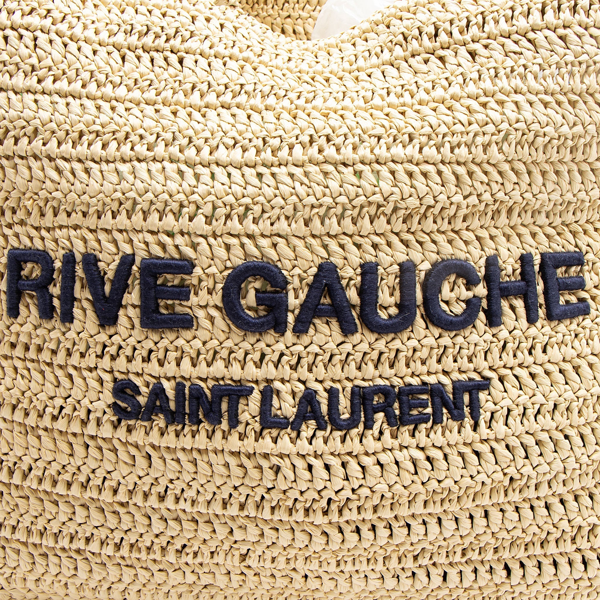 Saint Laurent Raffia Crochet Rive Gauche Tote