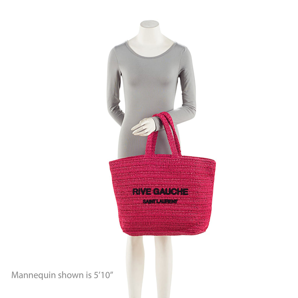 Saint Laurent Raffia Crochet Rive Gauche Tote