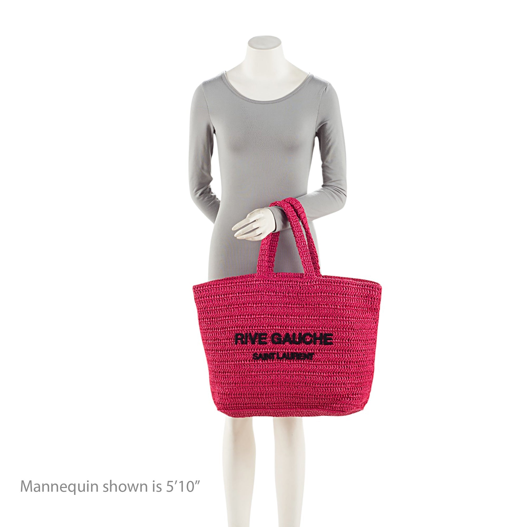 Saint Laurent Raffia Crochet Rive Gauche Tote