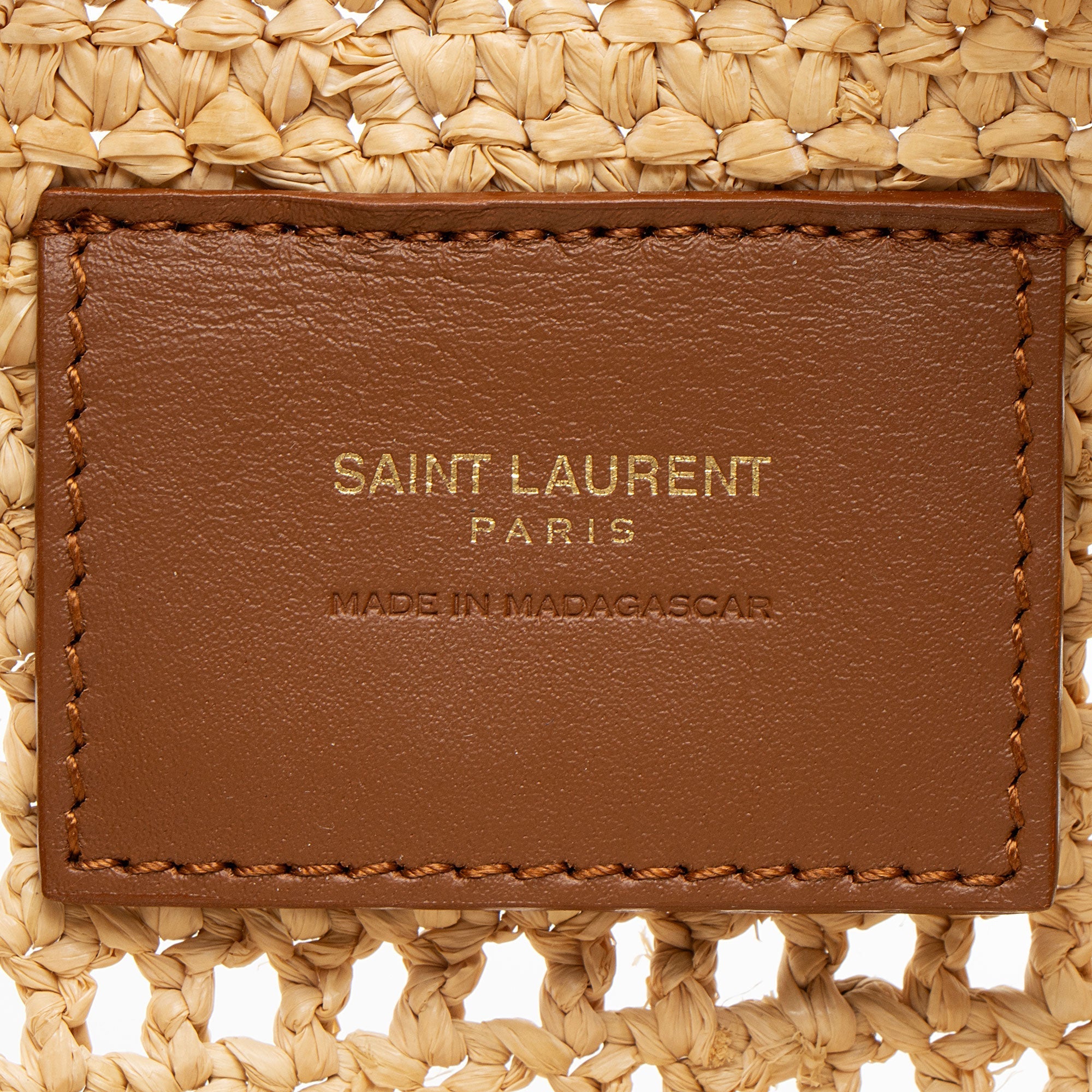 Saint Laurent Raffia Monogram Icare Maxi Shopping Tote