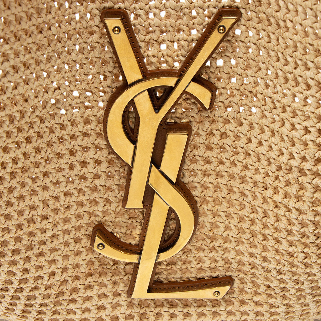 Saint Laurent Raffia Monogram Icare Maxi Shopping Tote