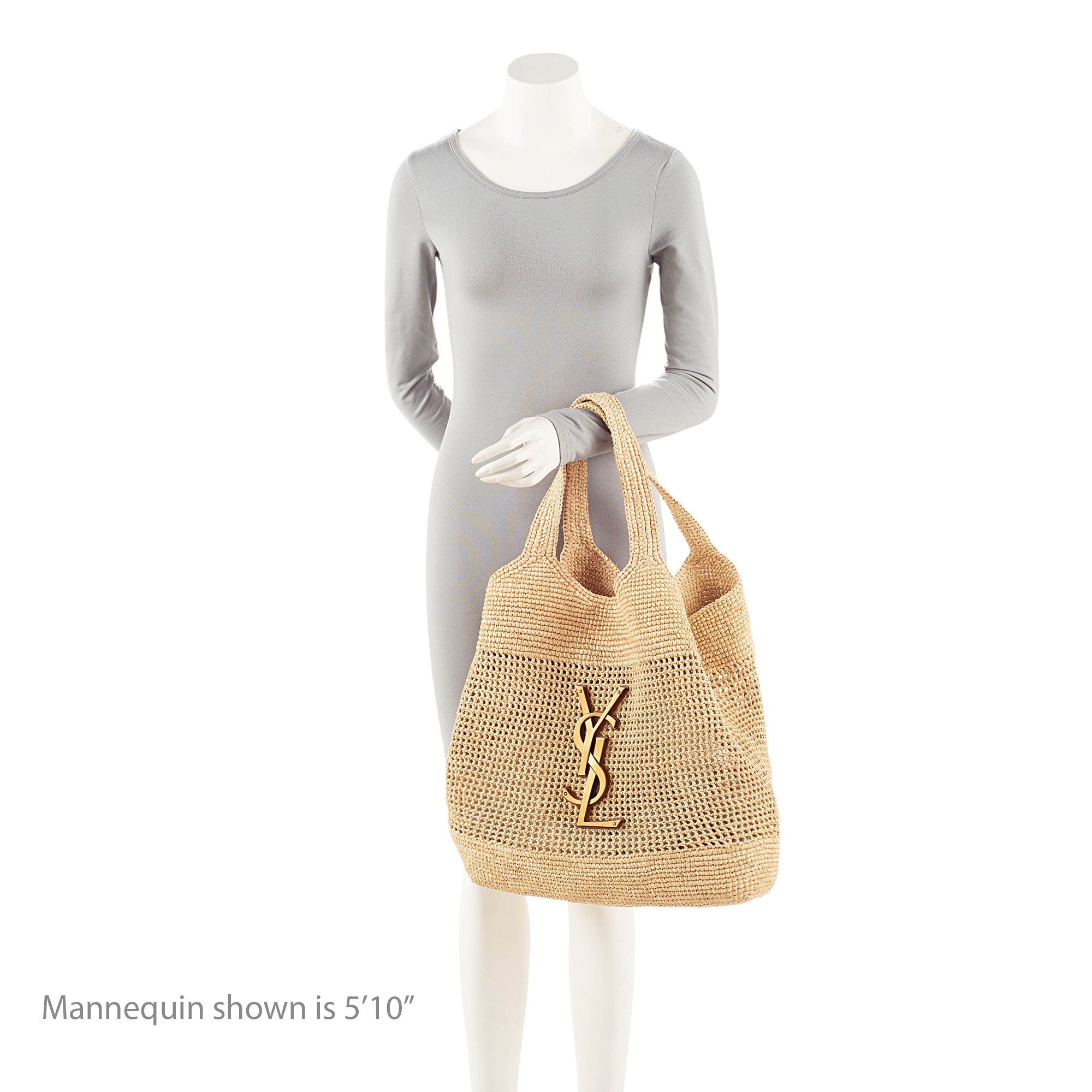 Saint Laurent Raffia Monogram Icare Maxi Shopping Tote