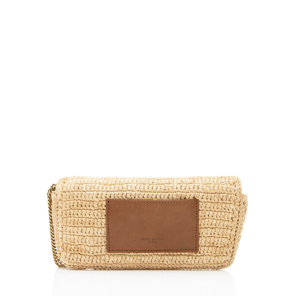 Saint Laurent Raffia Monogram Icare Pouch