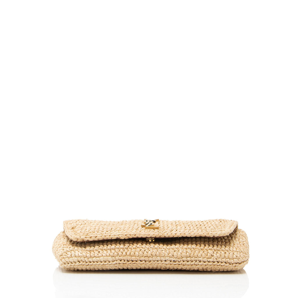 Saint Laurent Raffia Monogram Icare Pouch