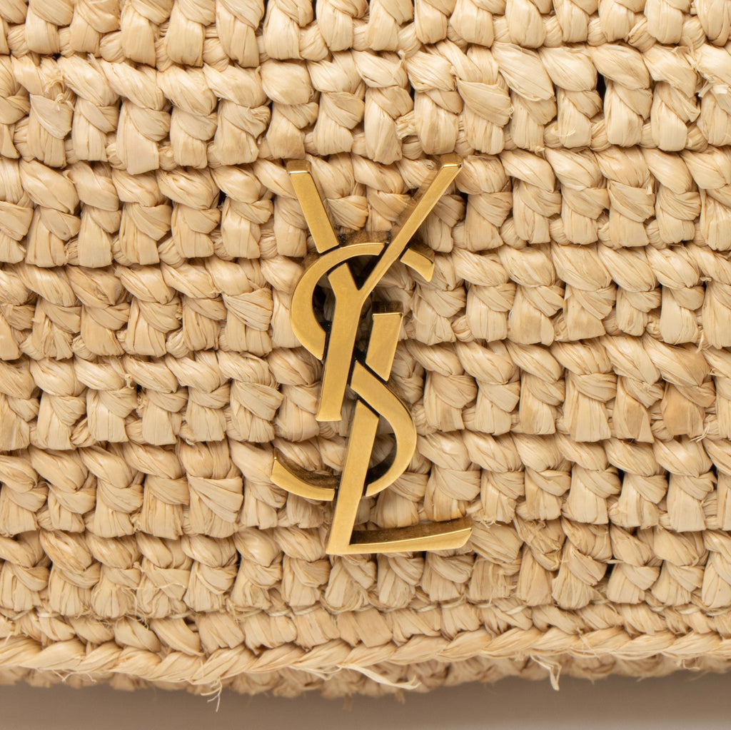 Saint Laurent Raffia Monogram Icare Pouch