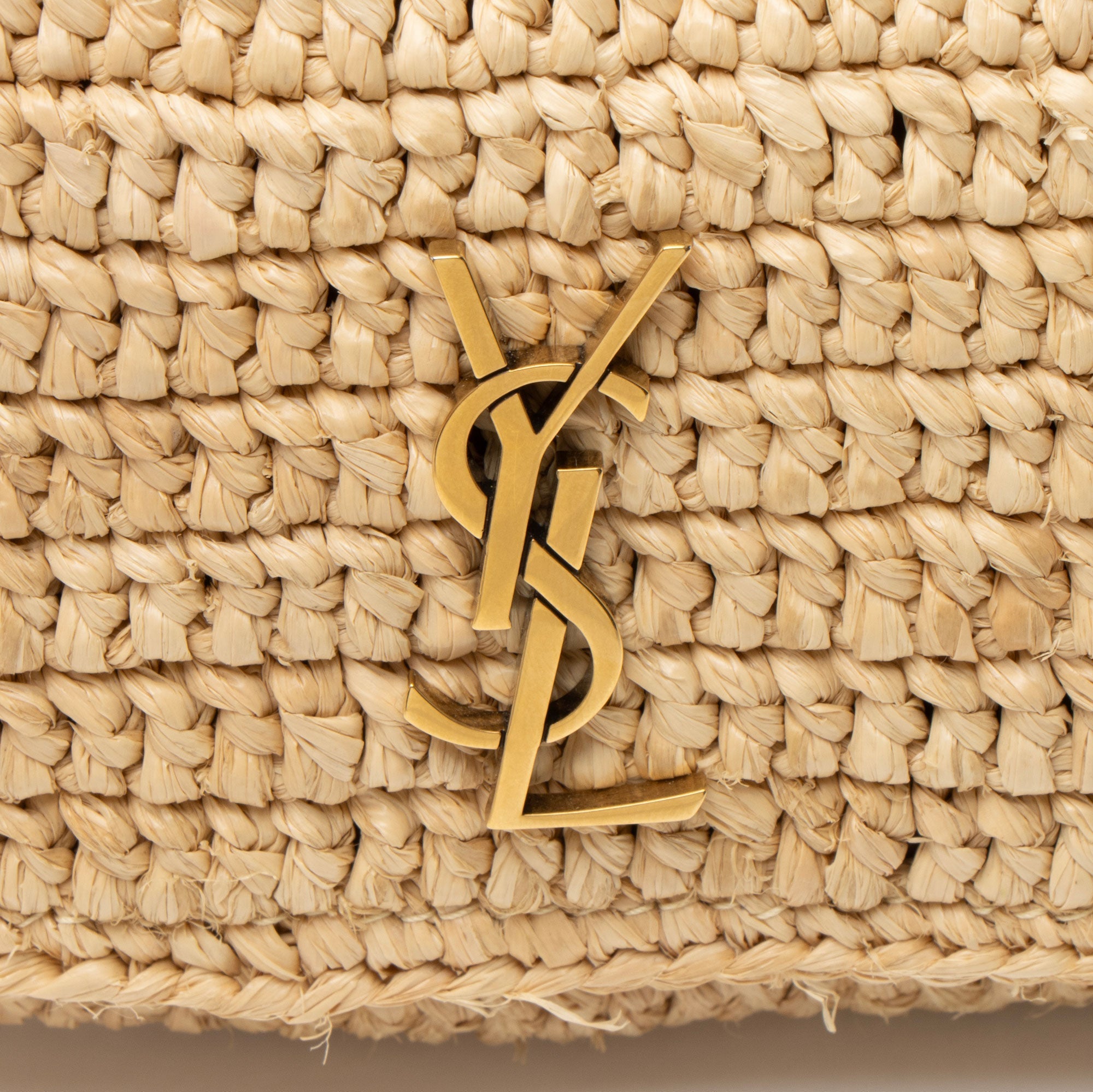 Saint Laurent Raffia Monogram Icare Pouch
