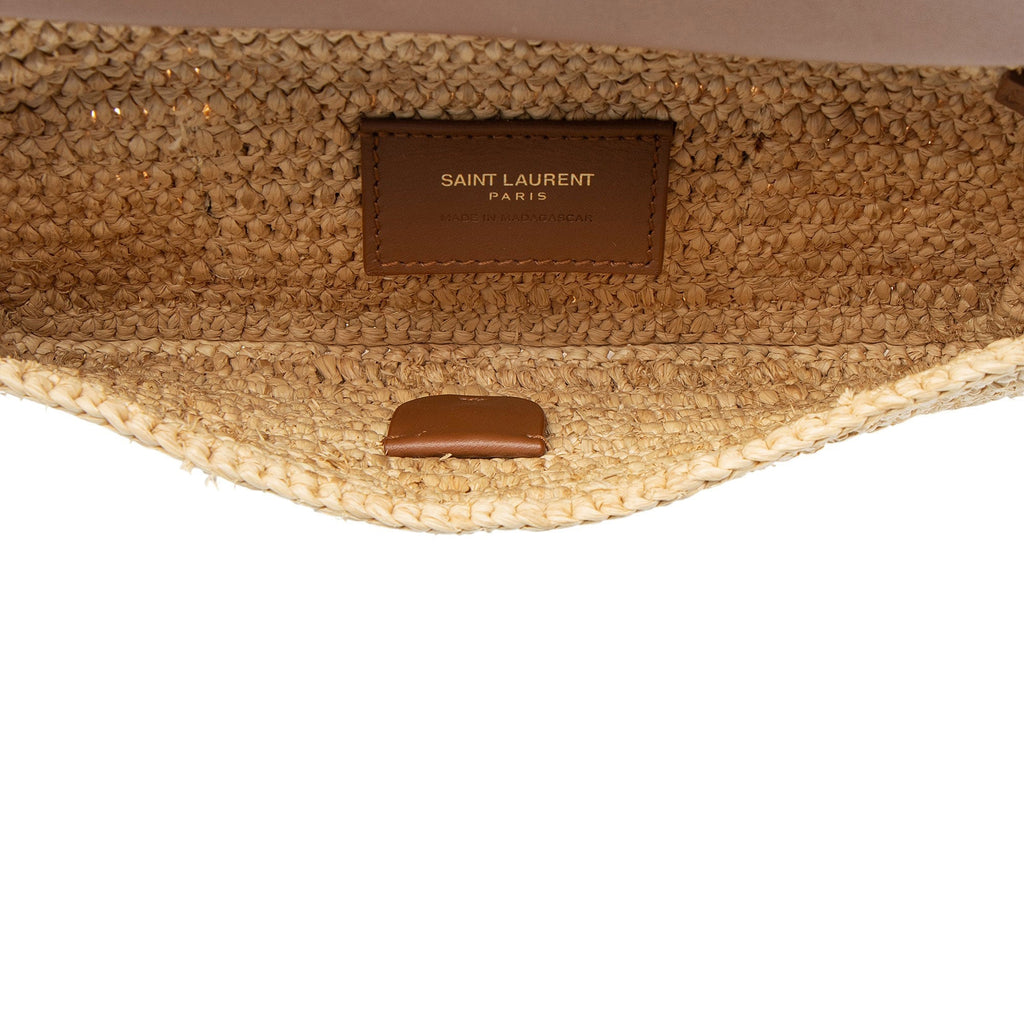 Saint Laurent Raffia Monogram Icare Pouch