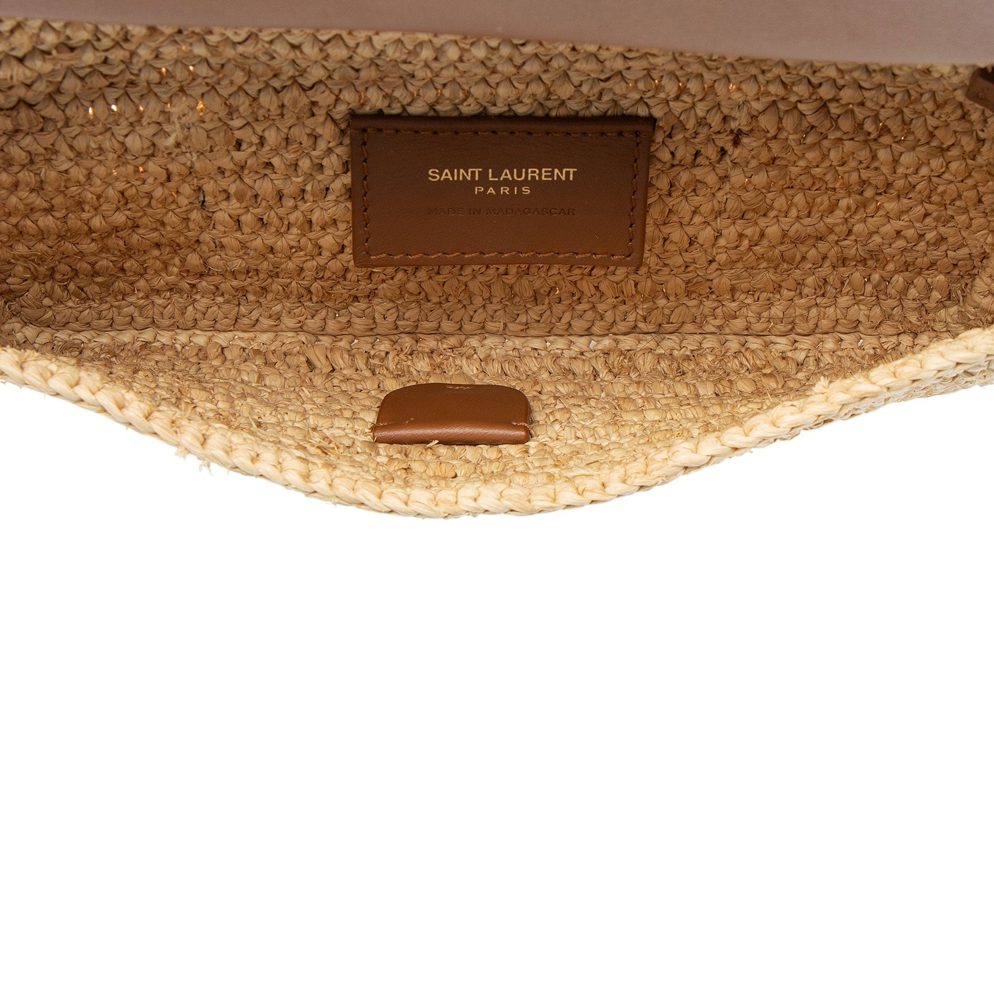 Saint Laurent Raffia Monogram Icare Pouch