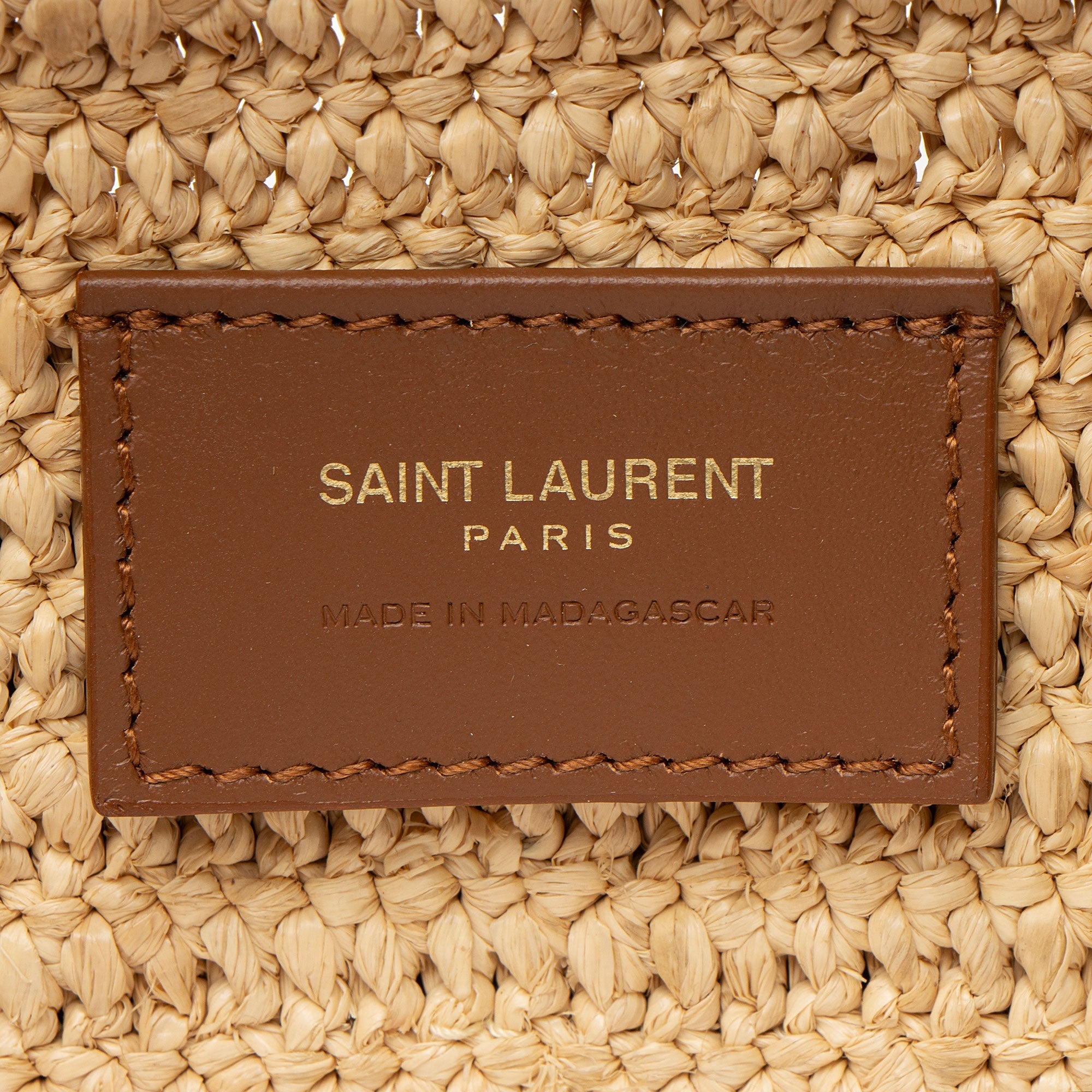Saint Laurent Raffia Monogram Icare Pouch
