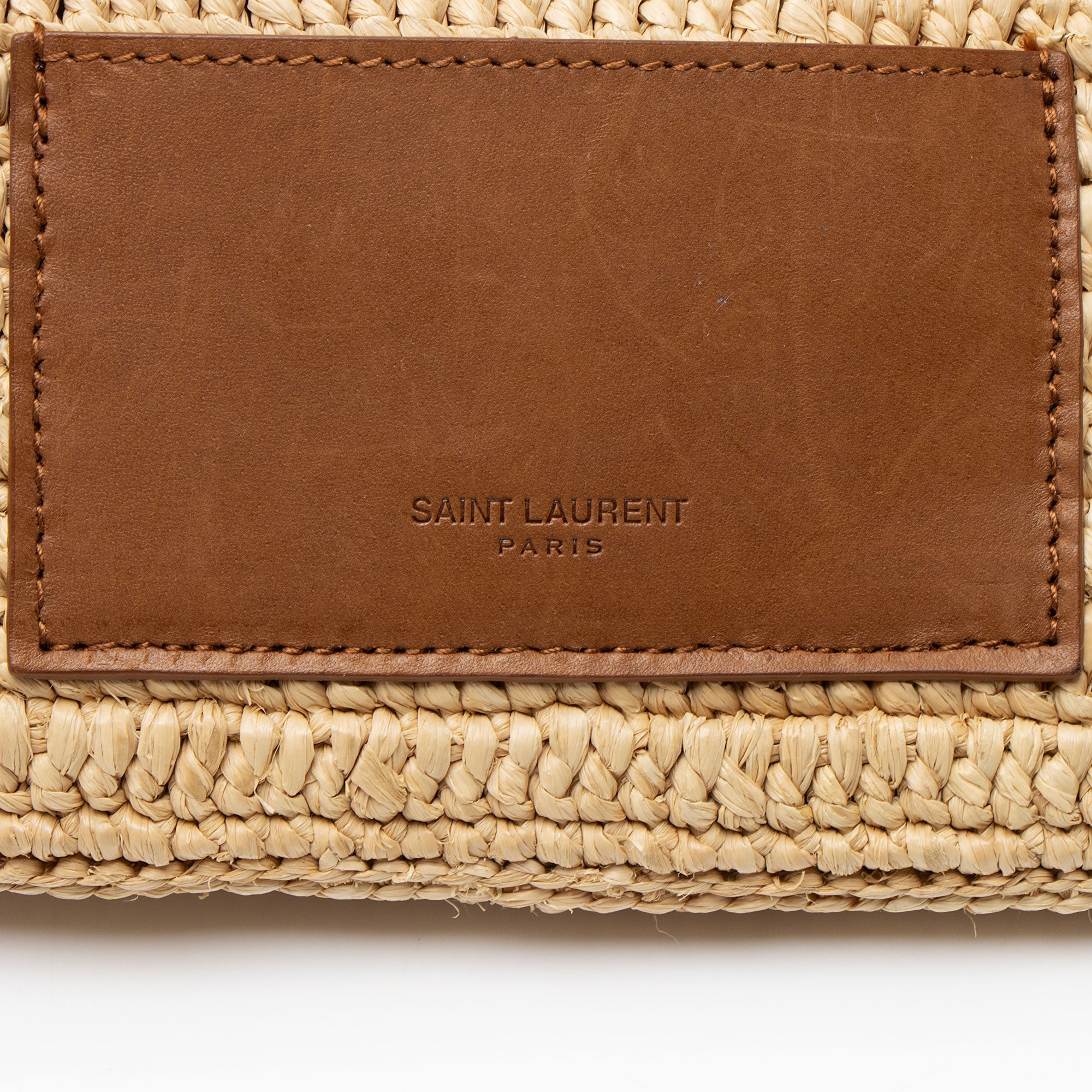 Saint Laurent Raffia Monogram Icare Pouch