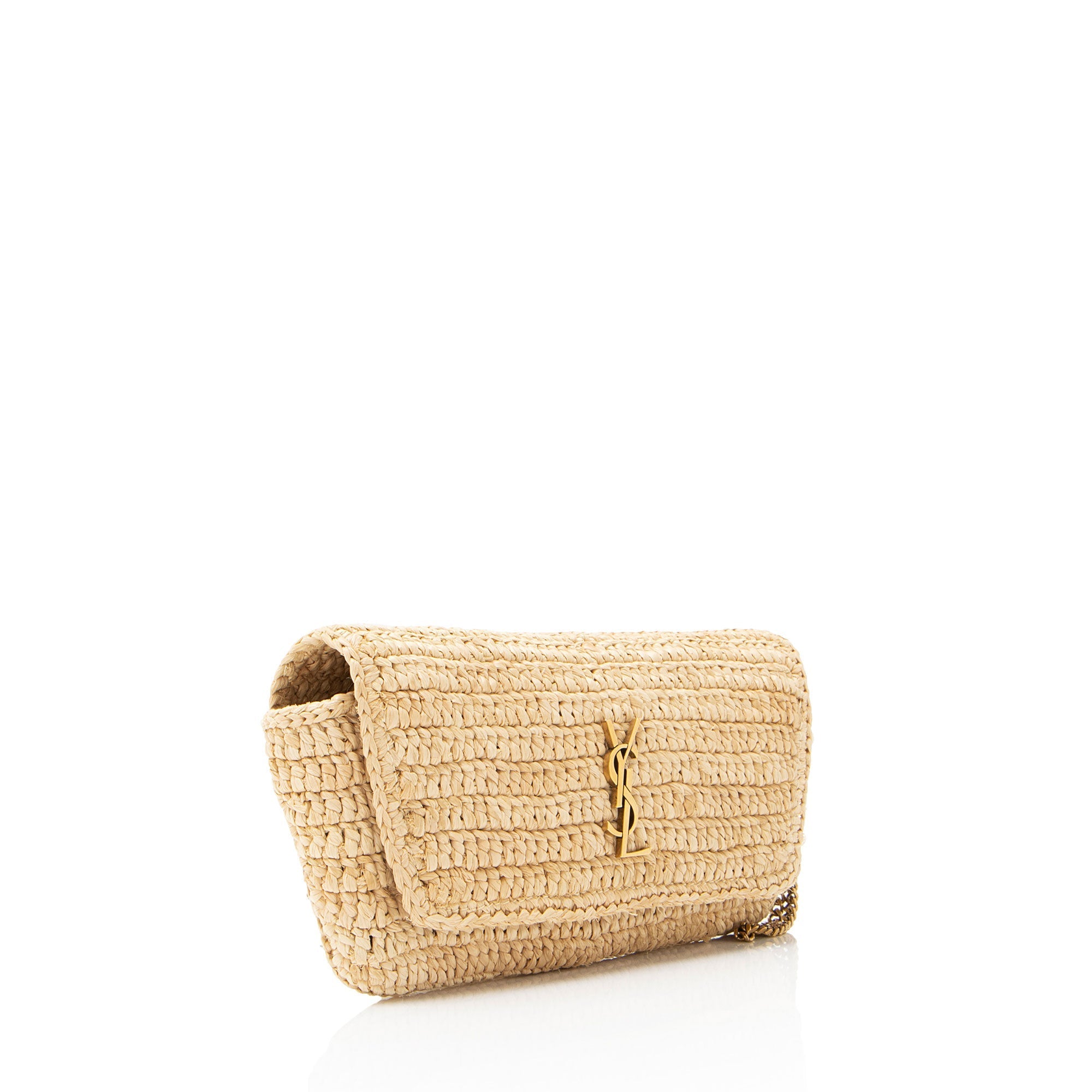 Saint Laurent Raffia Monogram Icare Pouch