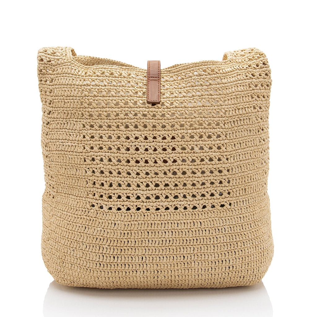 Saint Laurent Raffia Monogram Le 5 A 7 Hobo (SHF-Mw9yM3)