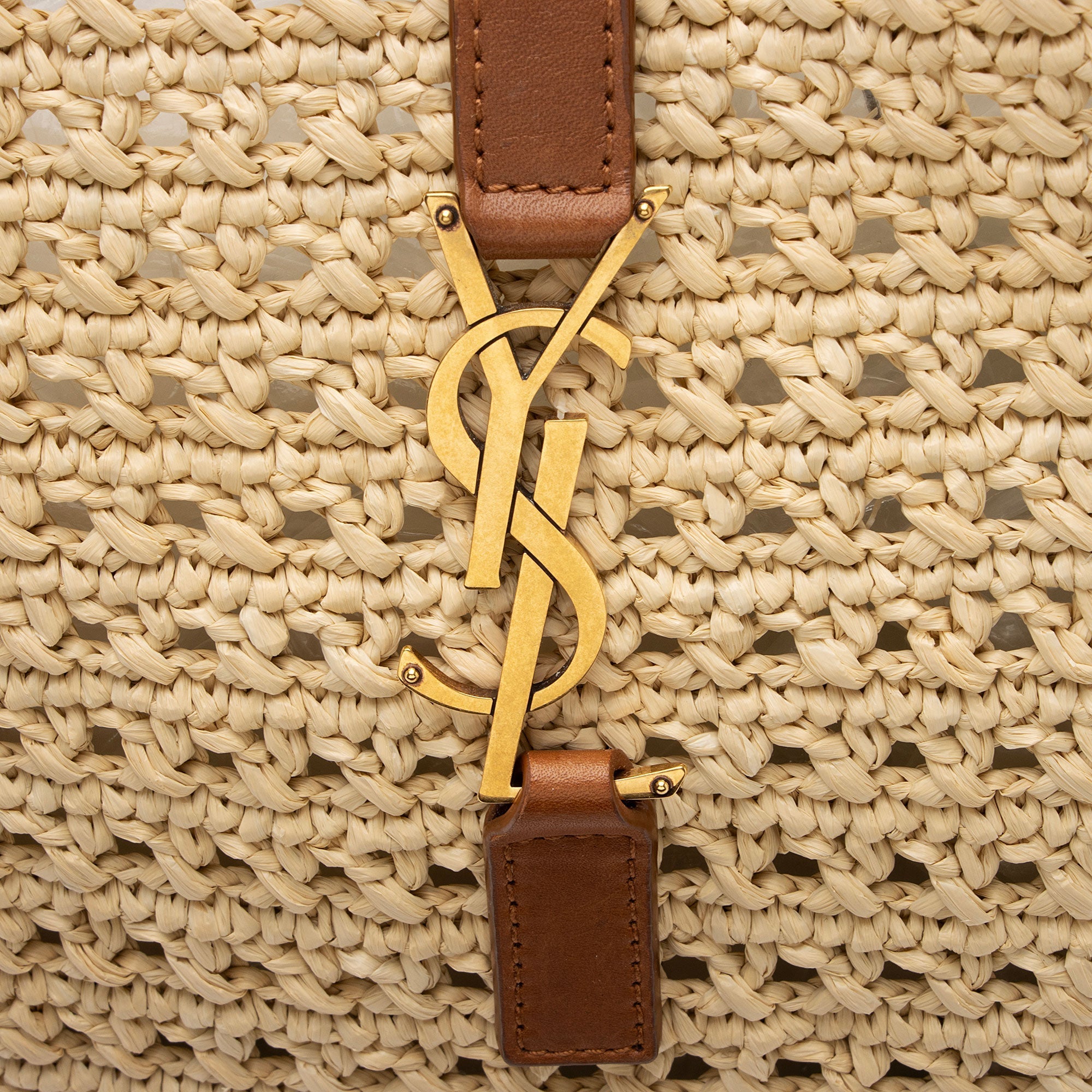 Saint Laurent Raffia Monogram Le 5 A 7 Hobo (SHF-Mw9yM3)