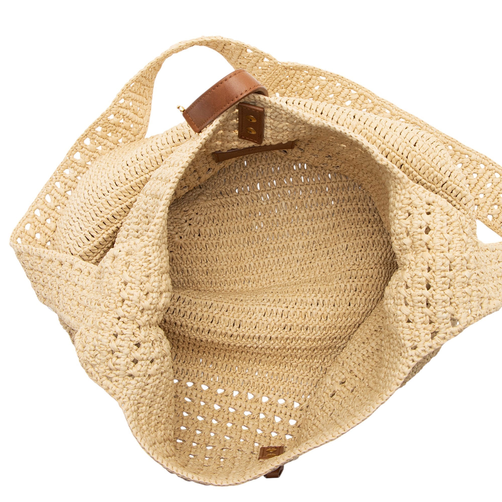 Saint Laurent Raffia Monogram Le 5 A 7 Hobo (SHF-Mw9yM3)