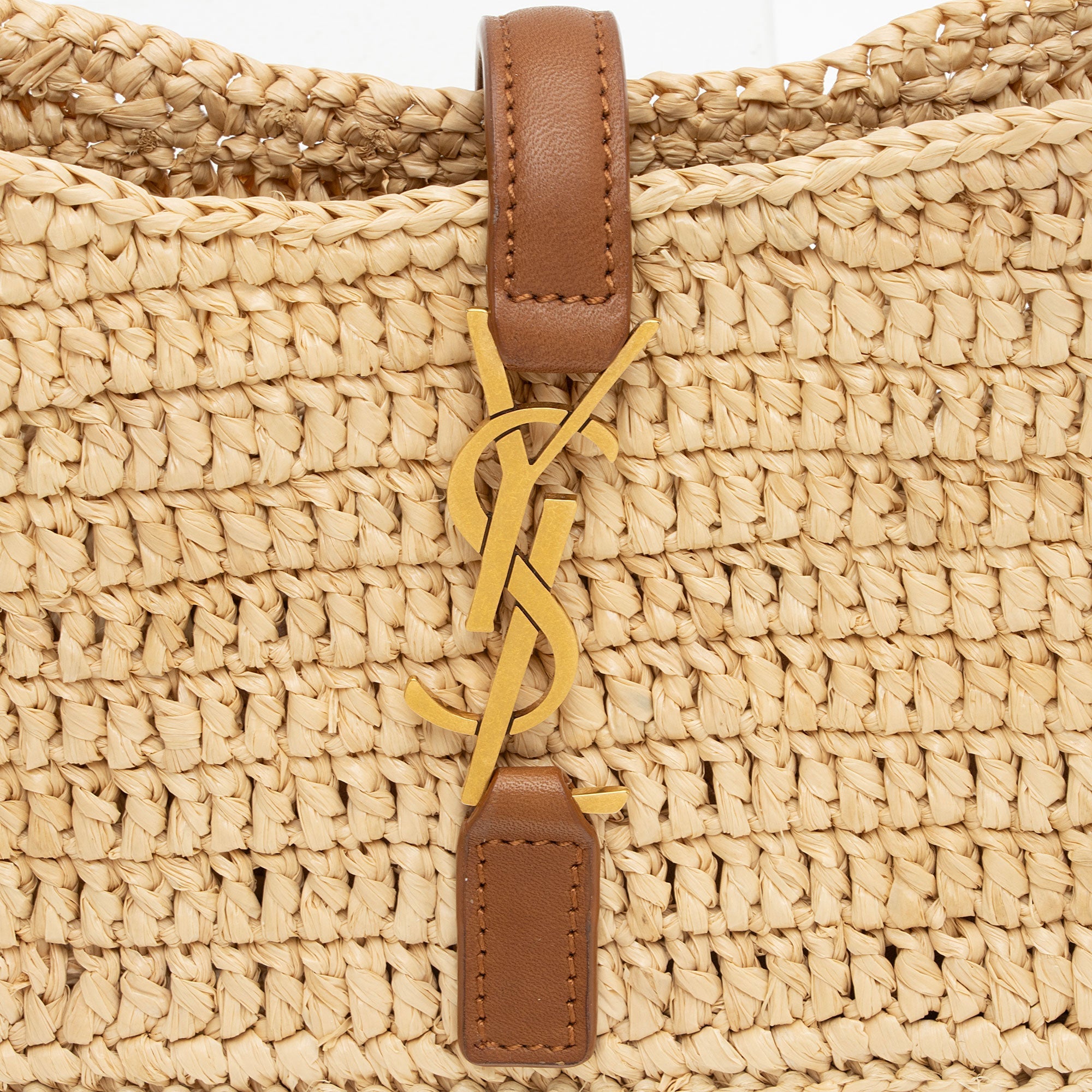 Saint Laurent Raffia Monogram Le 5 A 7 Mini Hobo (SHF-jfWkf8)